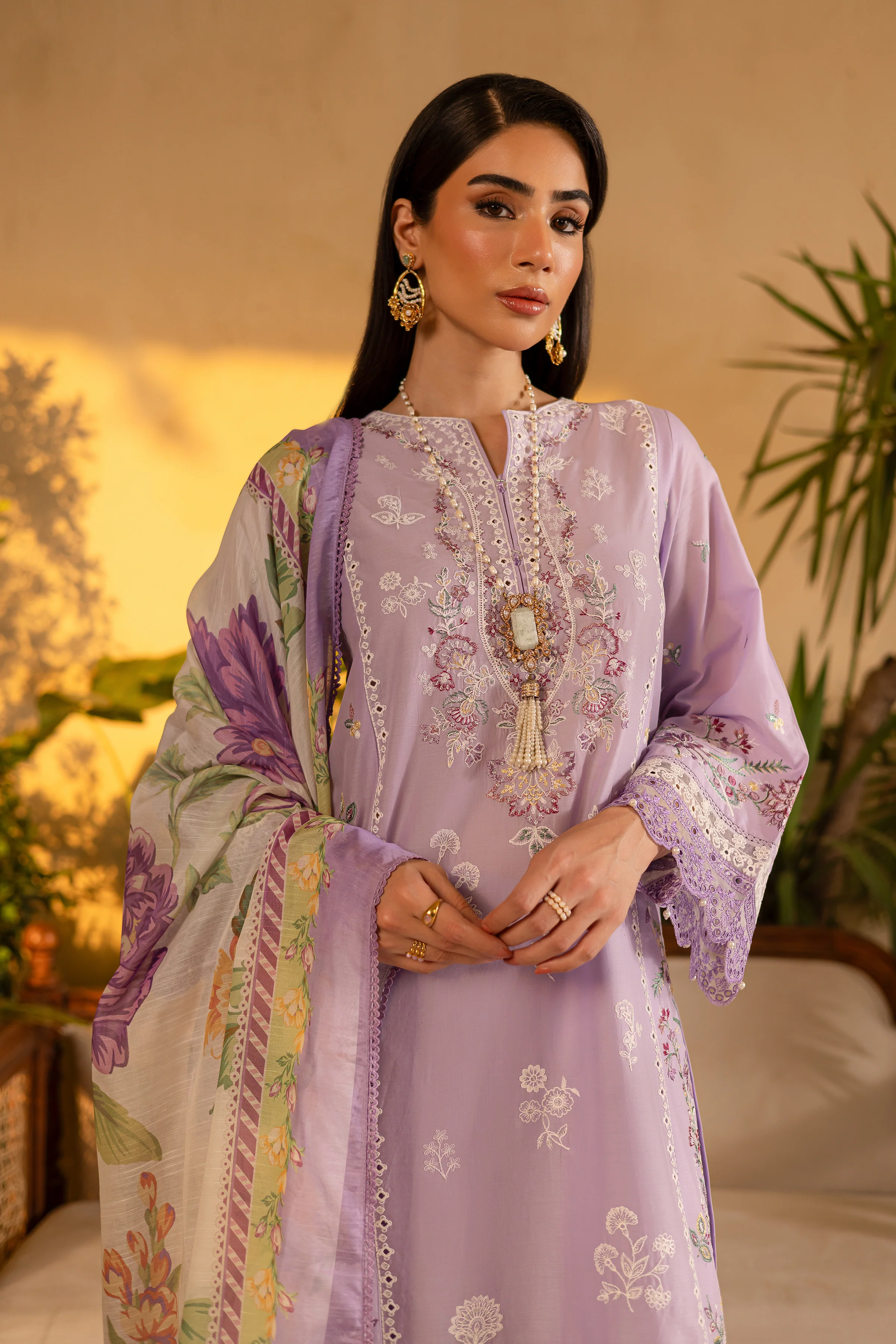 Rufna 3Pc - Embroidered Solid Dress - Image 2