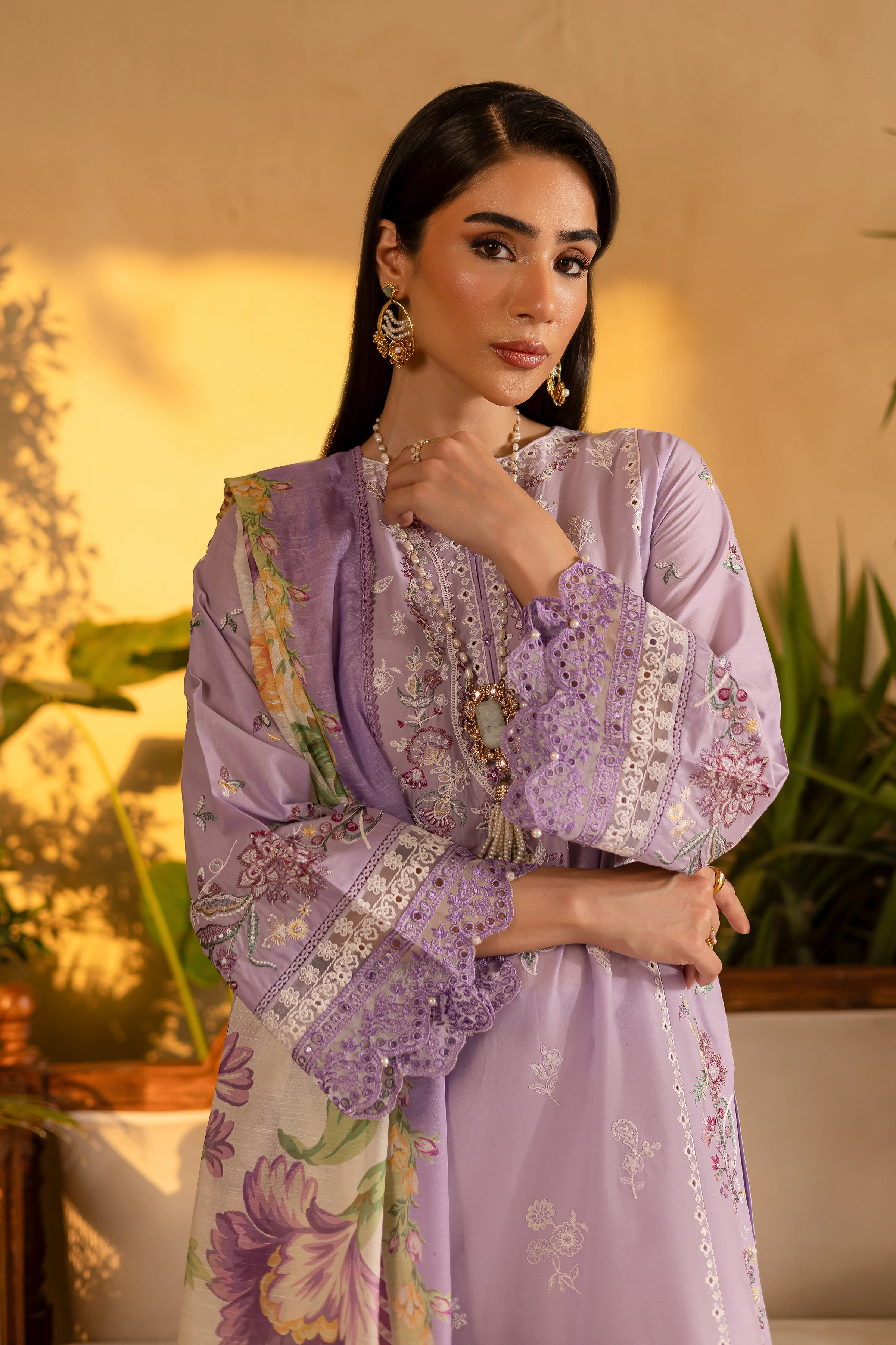 Rufna 3Pc - Embroidered Solid Dress - Image 3