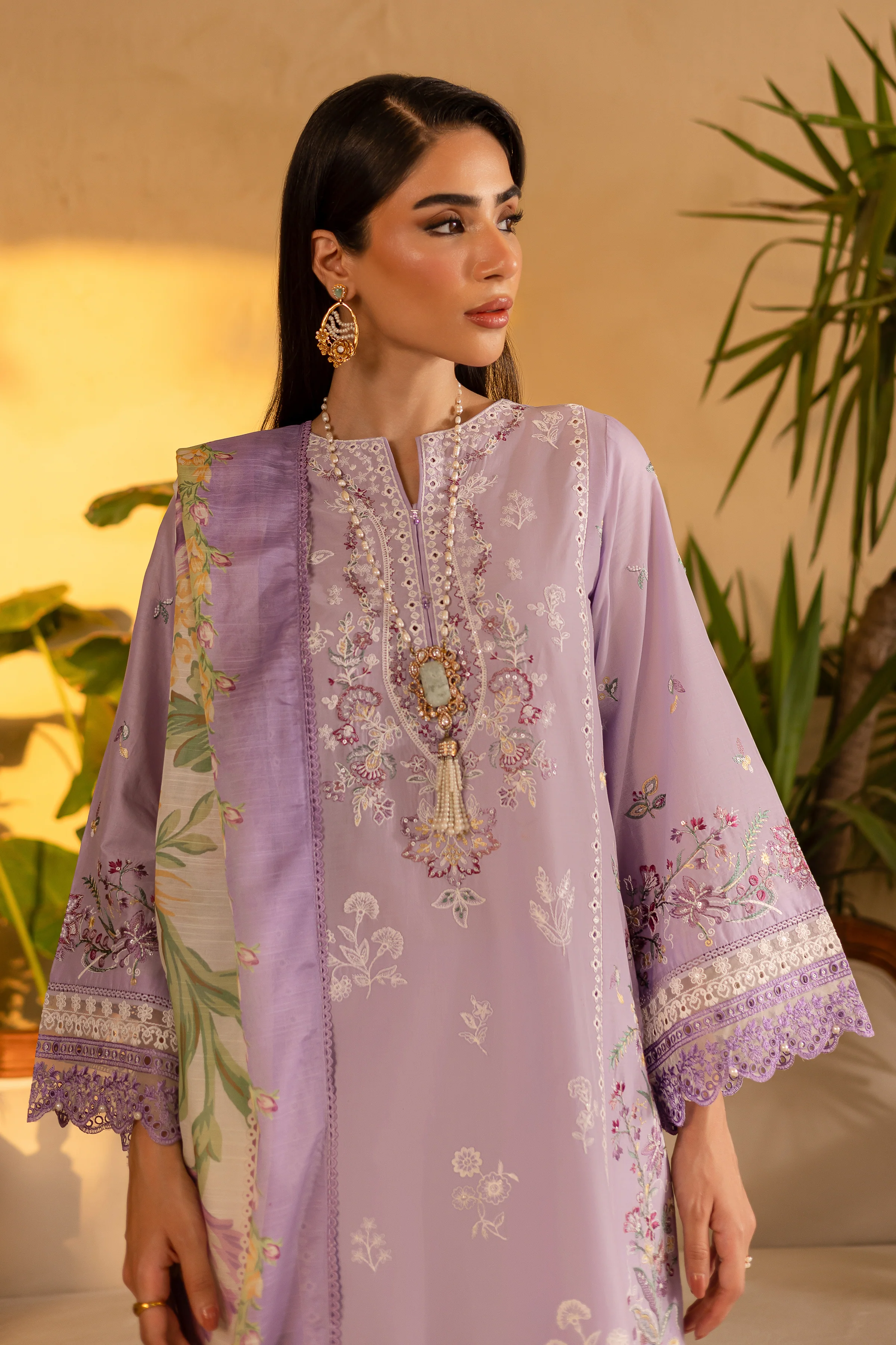 Rufna 3Pc - Embroidered Solid Dress - Image 5
