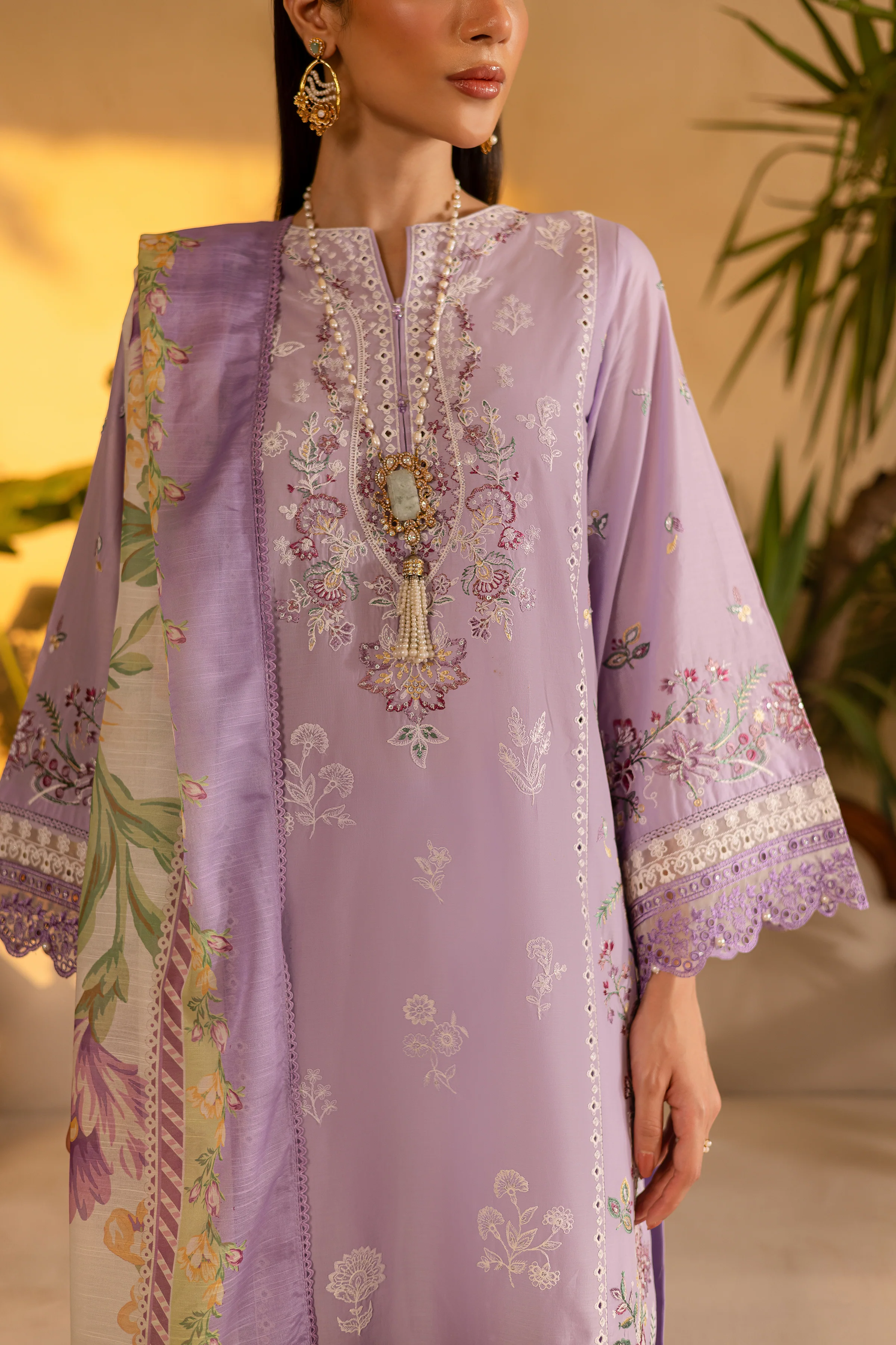 Rufna 3Pc - Embroidered Solid Dress - Image 8
