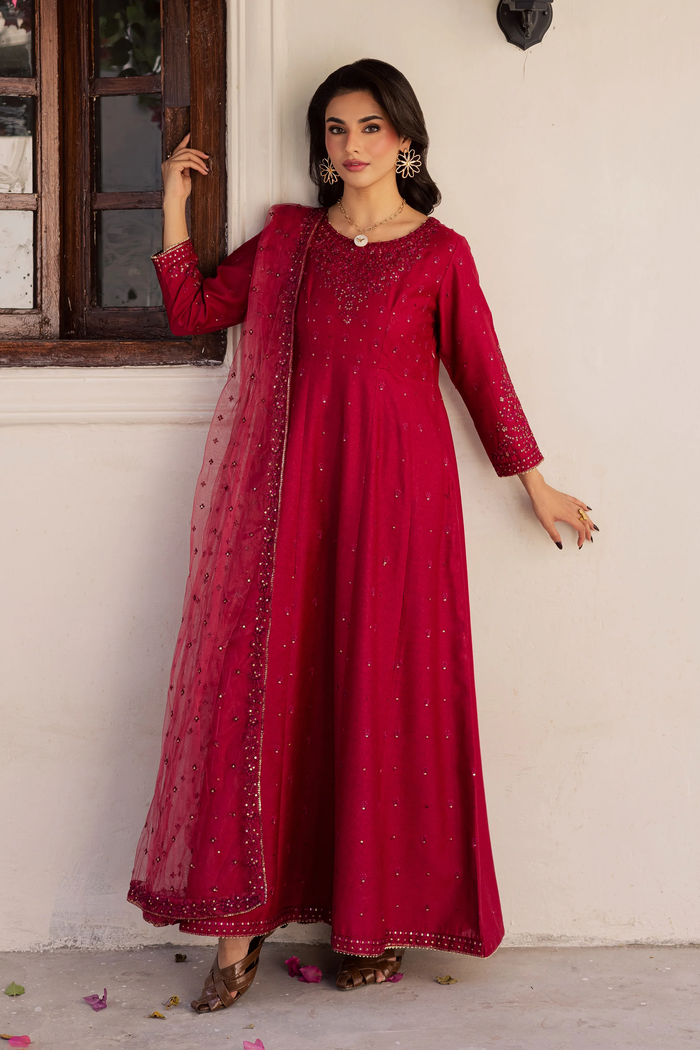 Rushan 3Pc - Embroidered Karandi Dress - Image 6