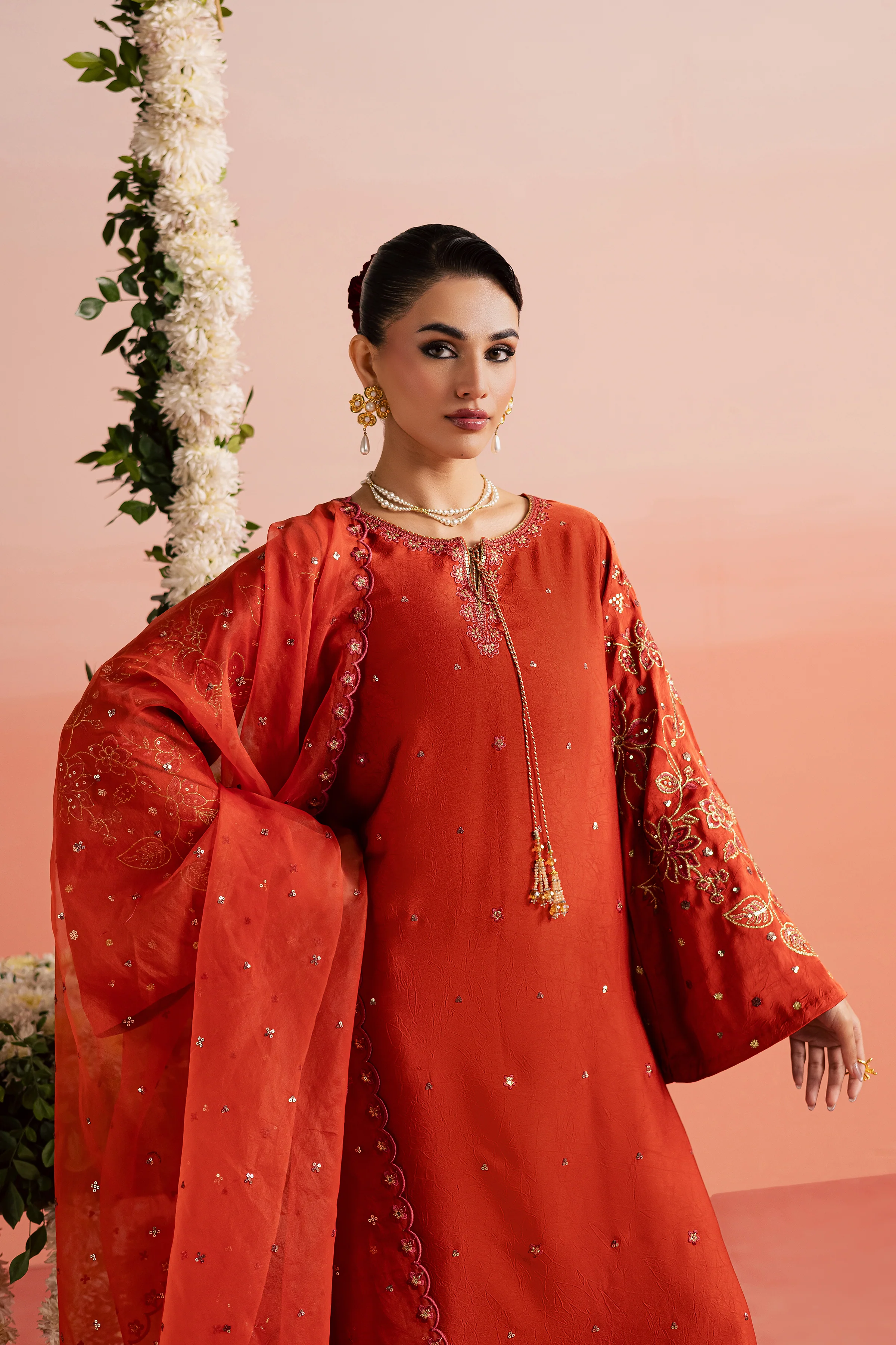 Rust Livia 3Pc - Festive Luxe Pret - Image 2