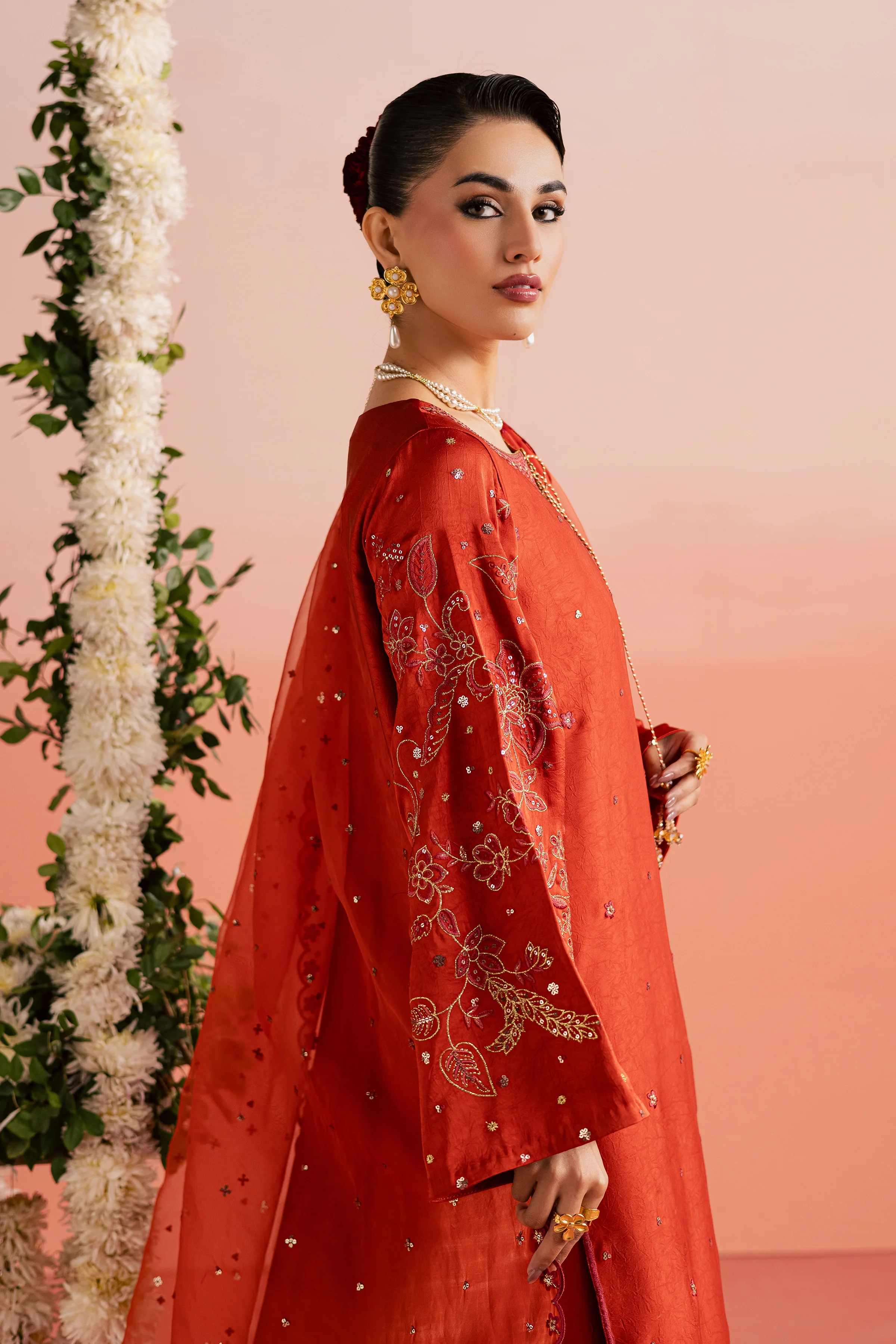 Rust Livia 3Pc - Festive Luxe Pret - Image 4