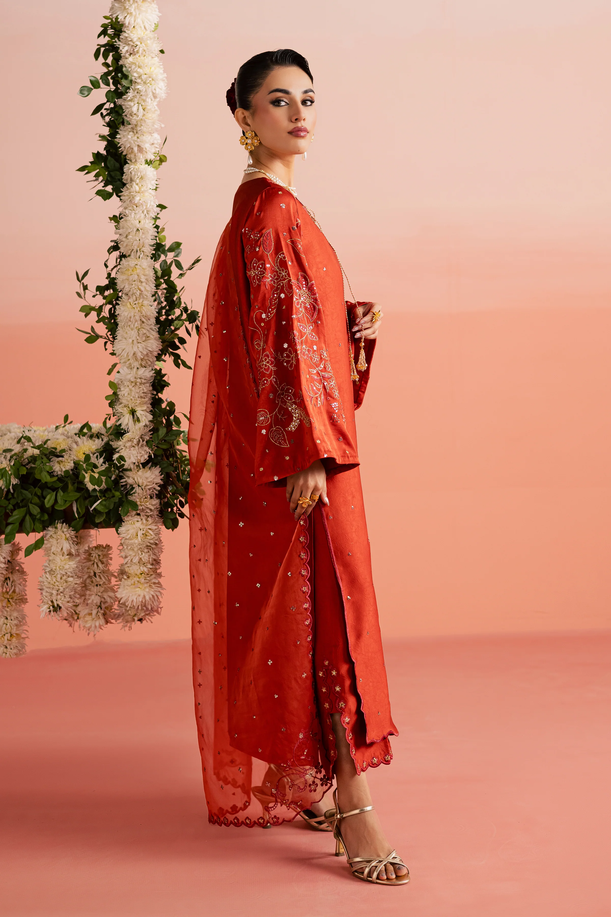 Rust Livia 3Pc - Festive Luxe Pret - Image 6