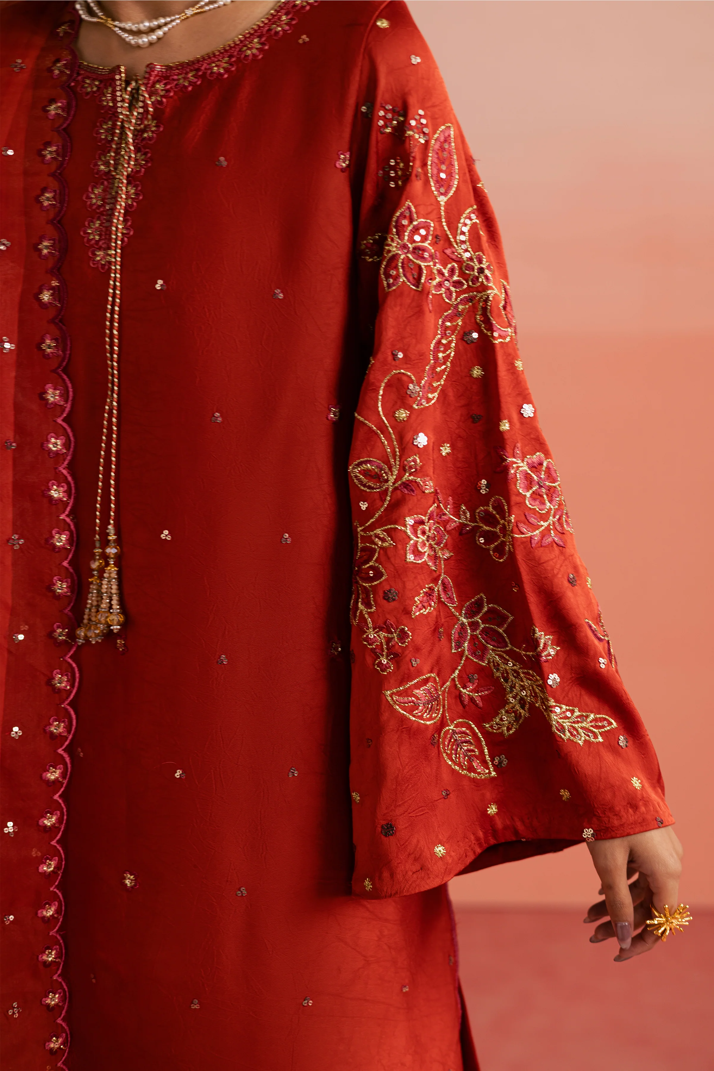 Rust Livia 3Pc - Festive Luxe Pret - Image 8