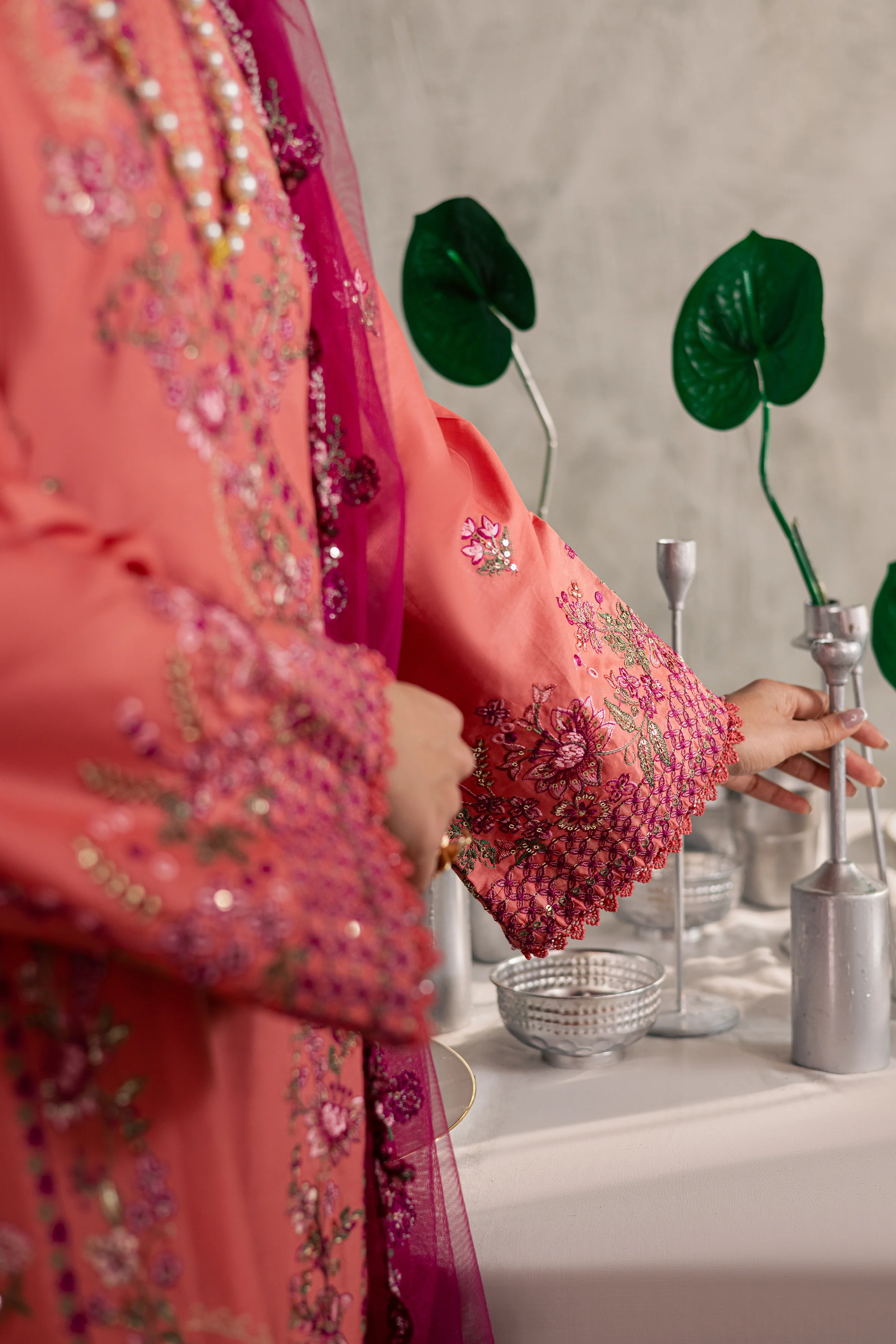 Rust Nazneen 3Pc - Festive Embroidered Lawn - Image 11