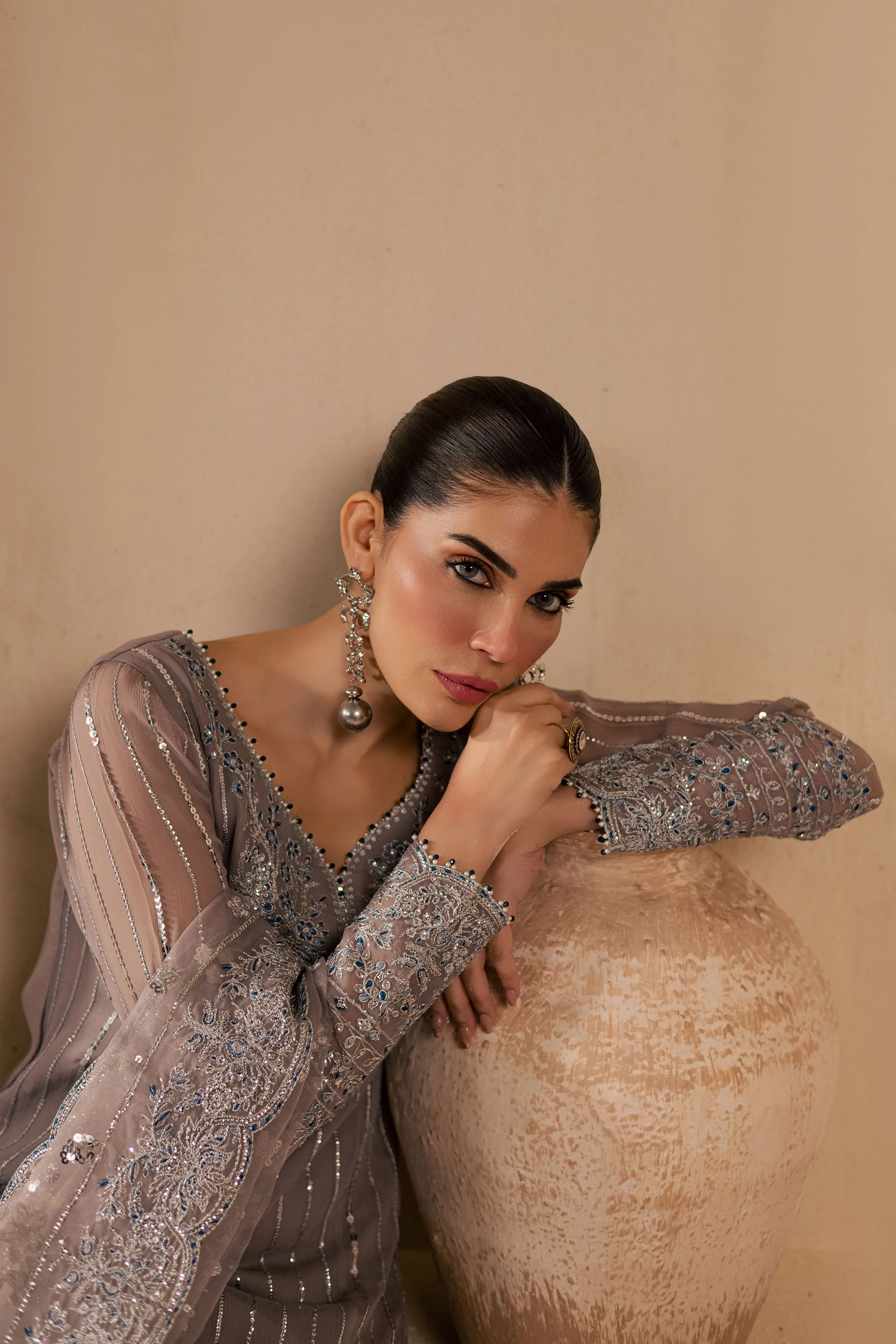 Saabiha 3Pc - Embroidered Luxe Pret - Image 2