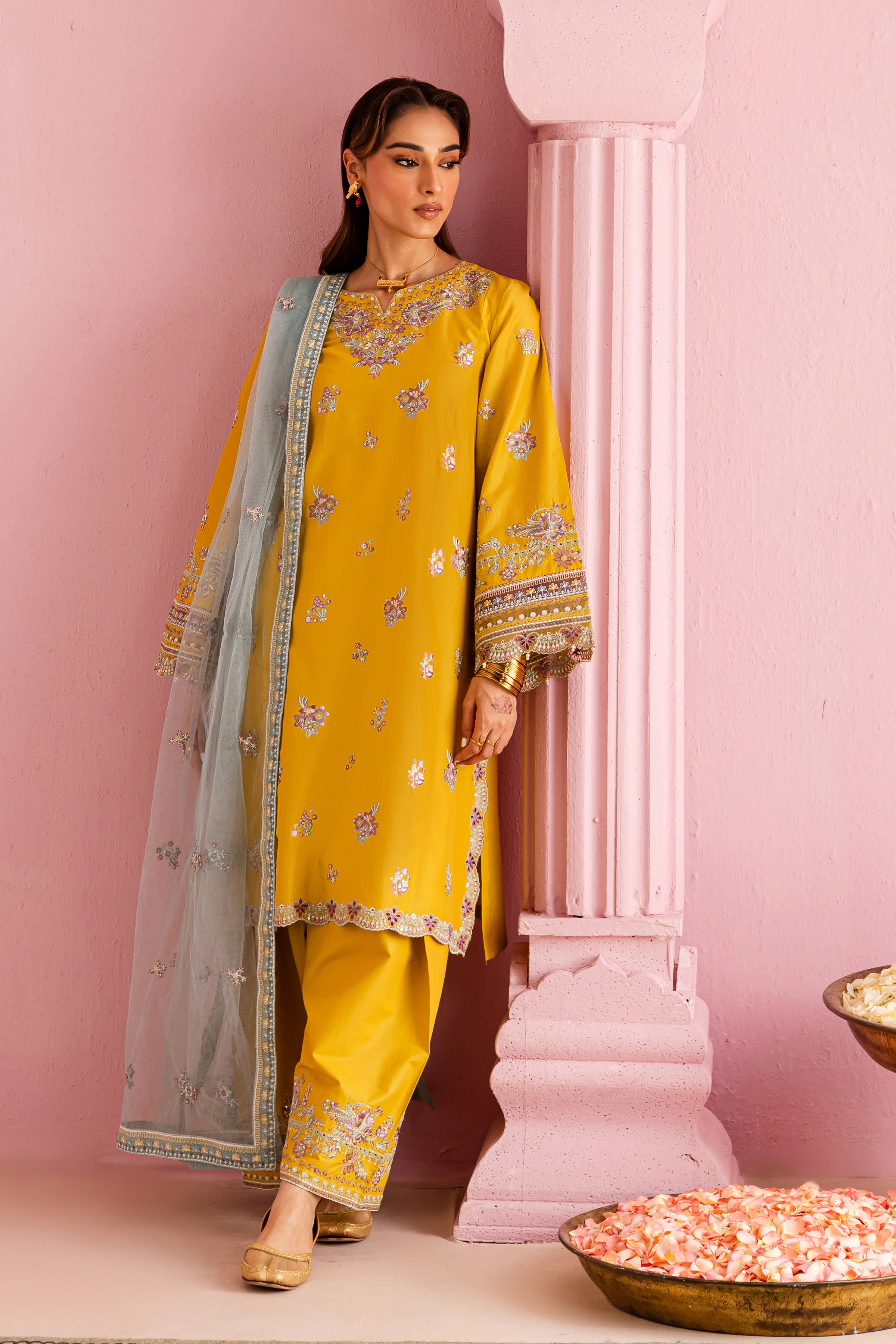 Saffron 3Pc - Festive Eid Pret - Image 3