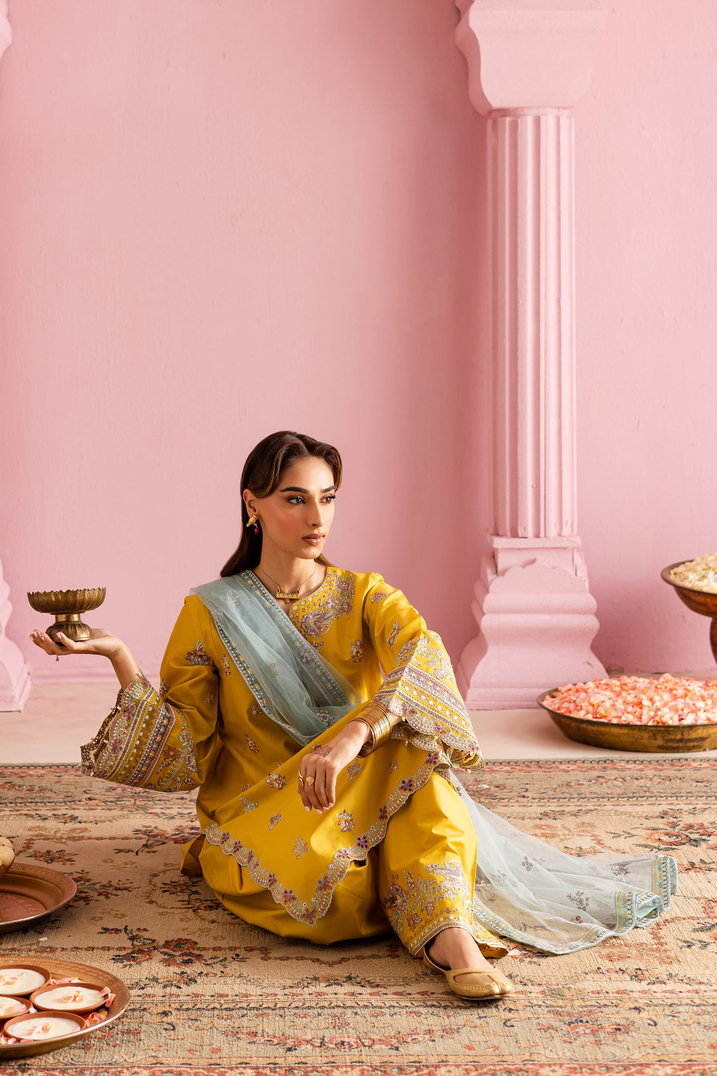 Saffron 3Pc - Festive Eid Pret - Image 4