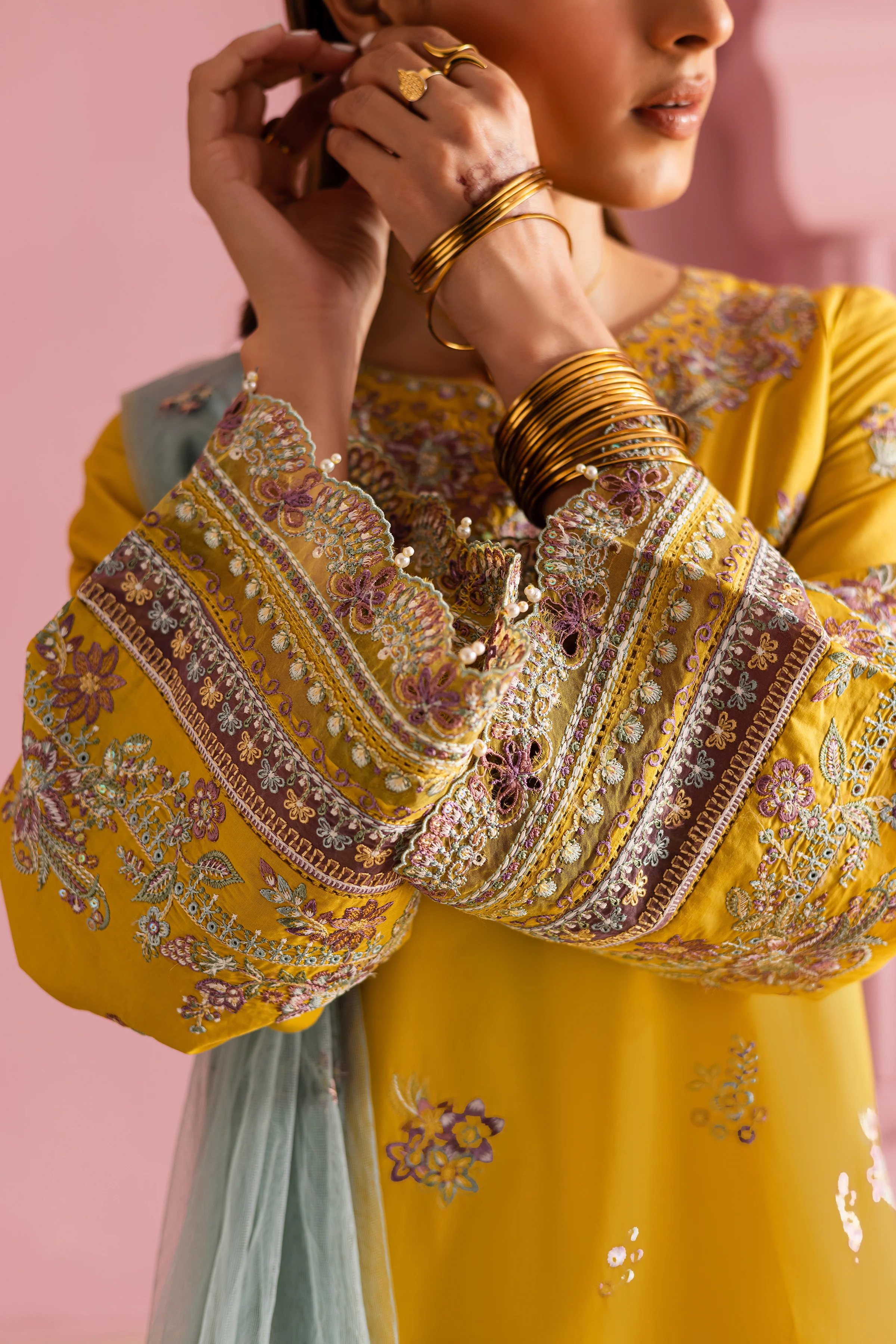 Saffron 3Pc - Festive Eid Pret - Image 5