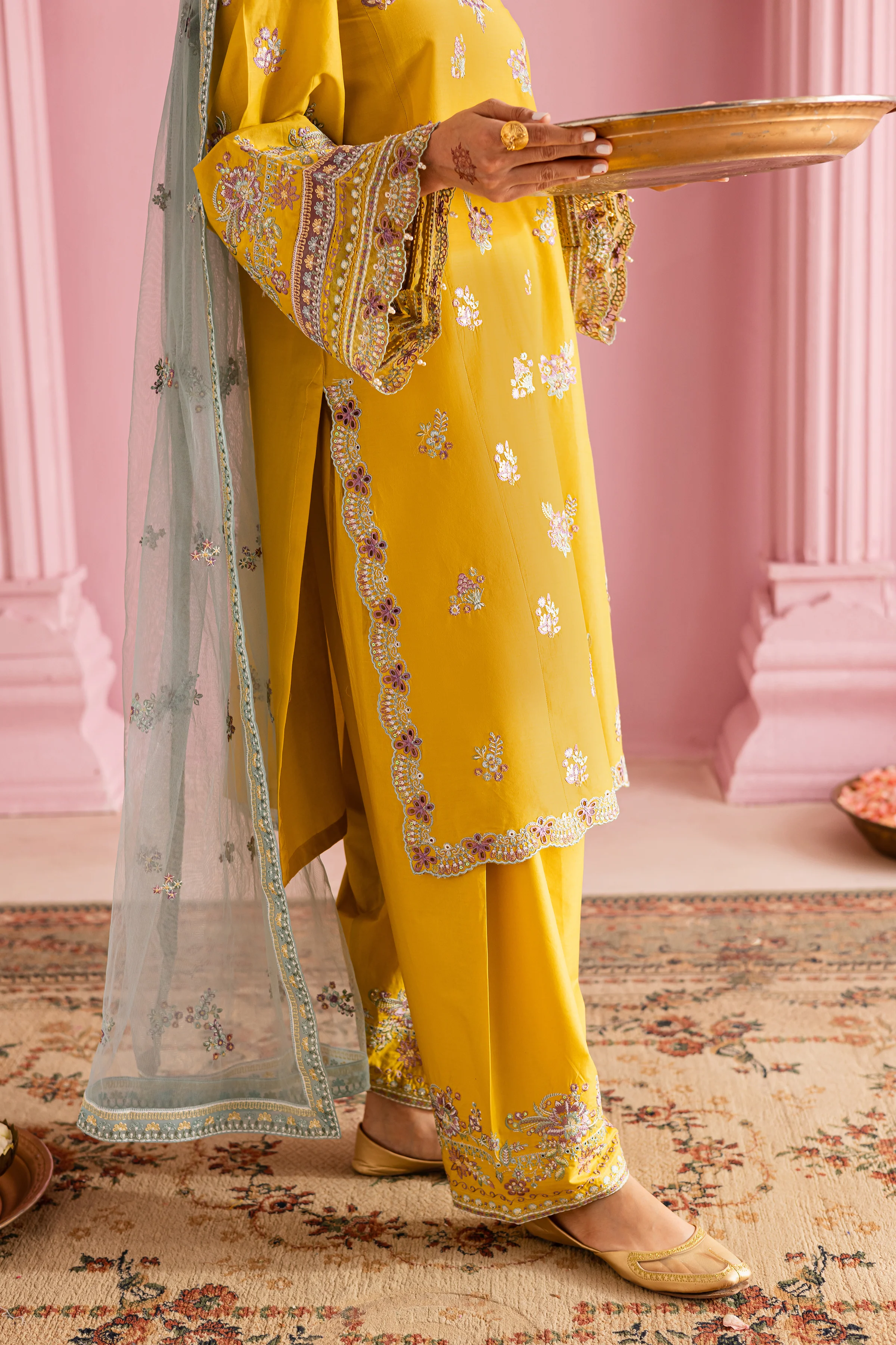 Saffron 3Pc - Festive Eid Pret - Image 8