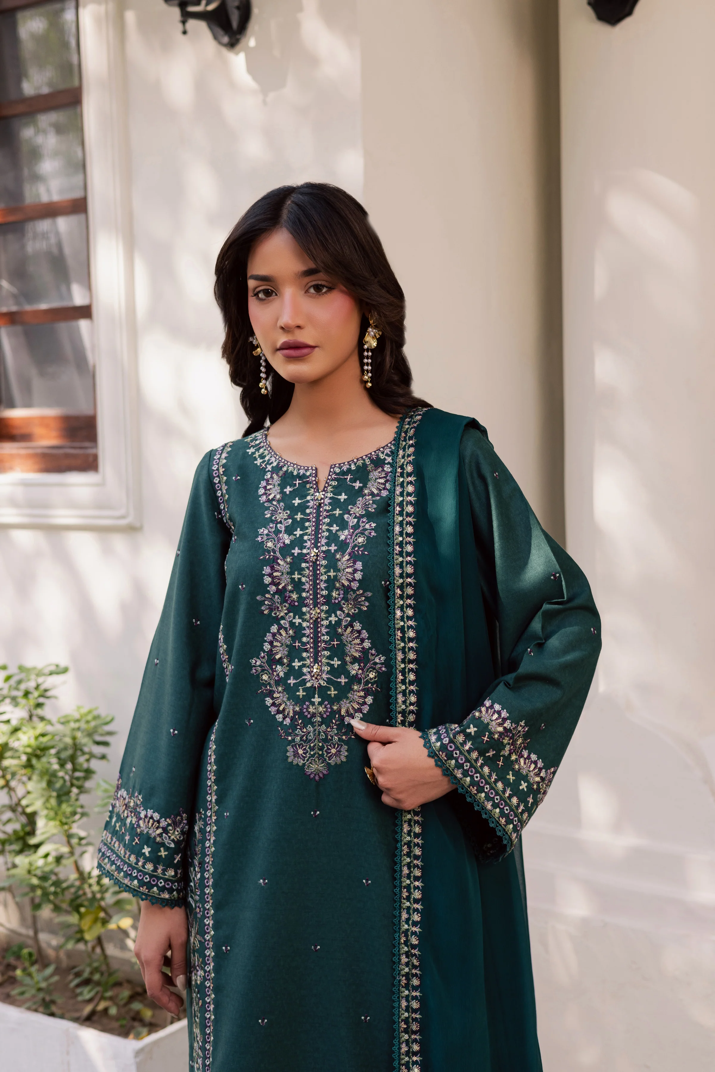 Safira 3Pc - Embroidered Karandi Dress - Image 2