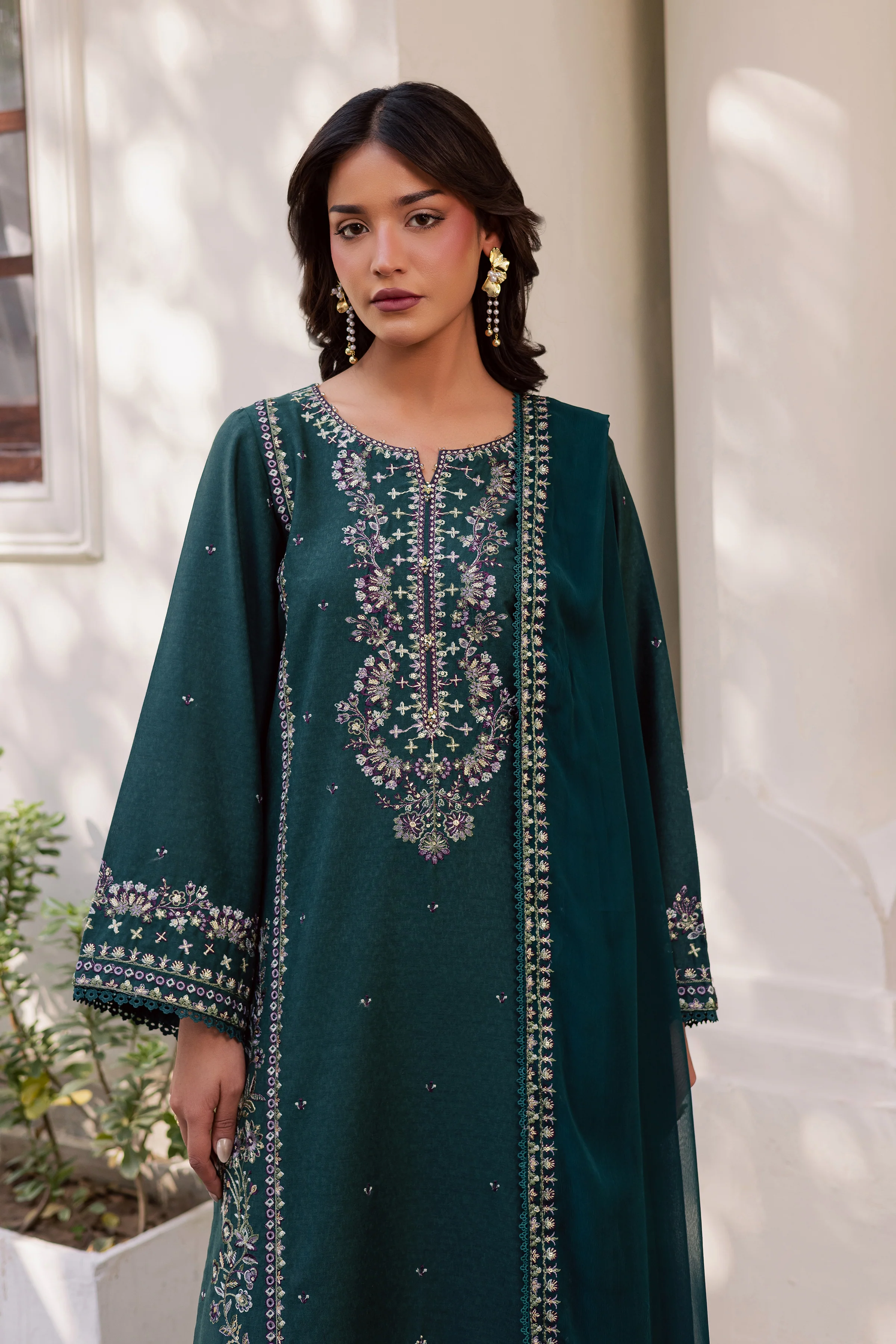 Safira 3Pc - Embroidered Karandi Dress - Image 5