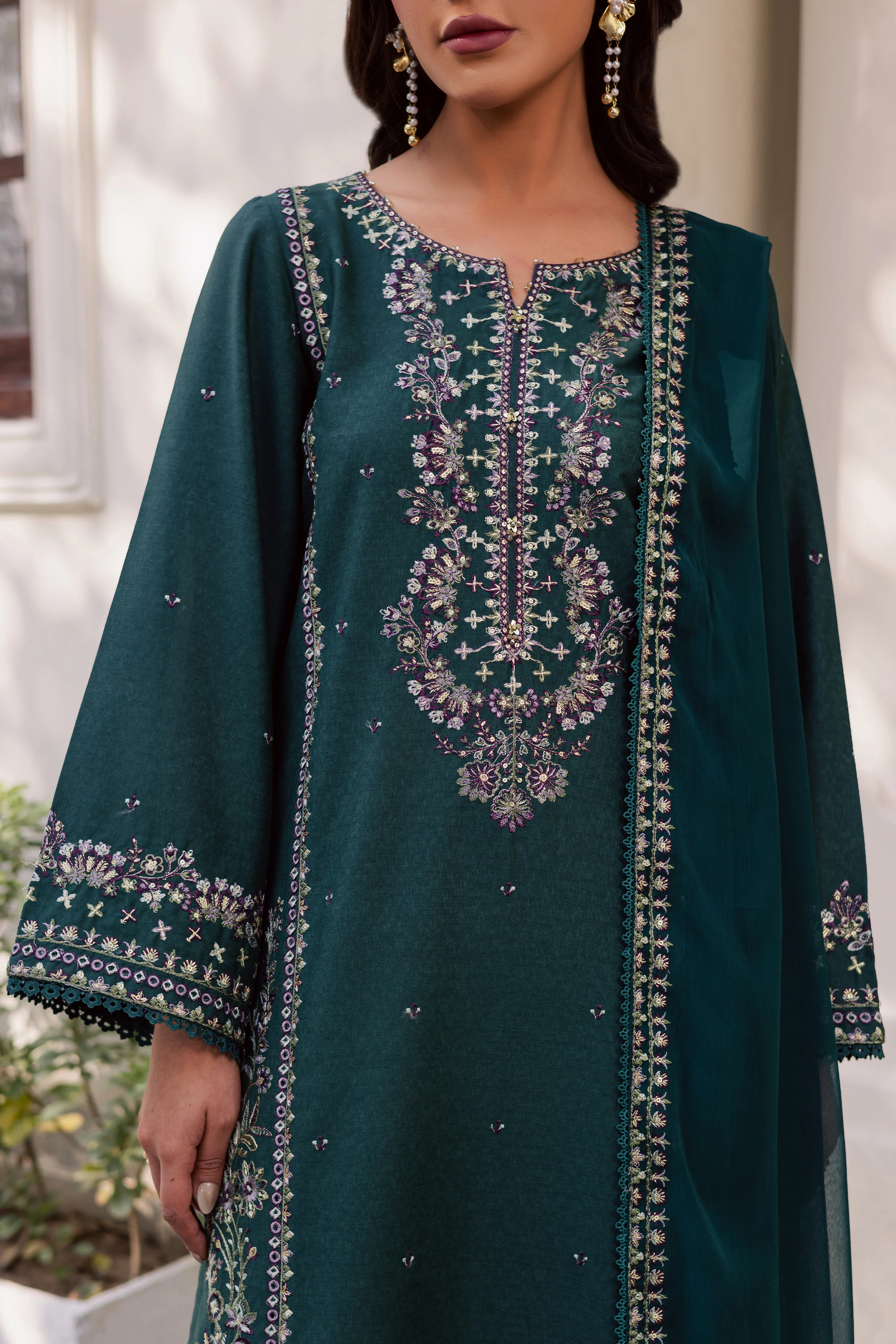 Safira 3Pc - Embroidered Karandi Dress - Image 7