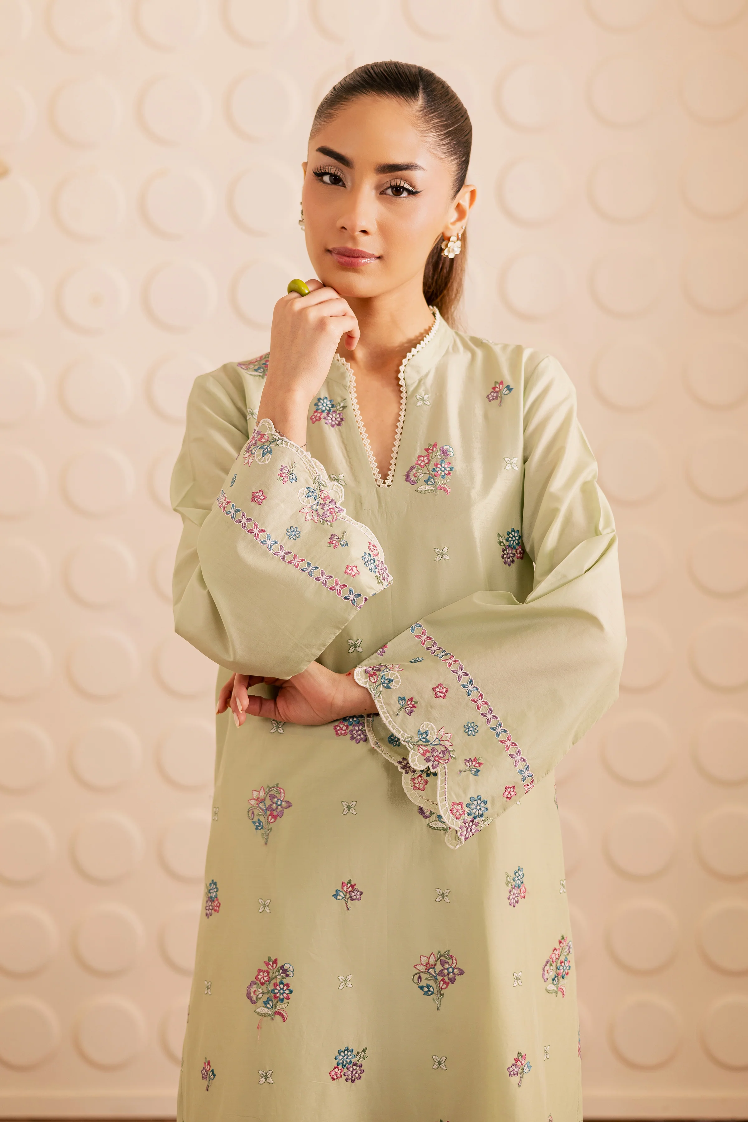Sage Whisper 2pc - Embroidered Lawn Pret - Image 3
