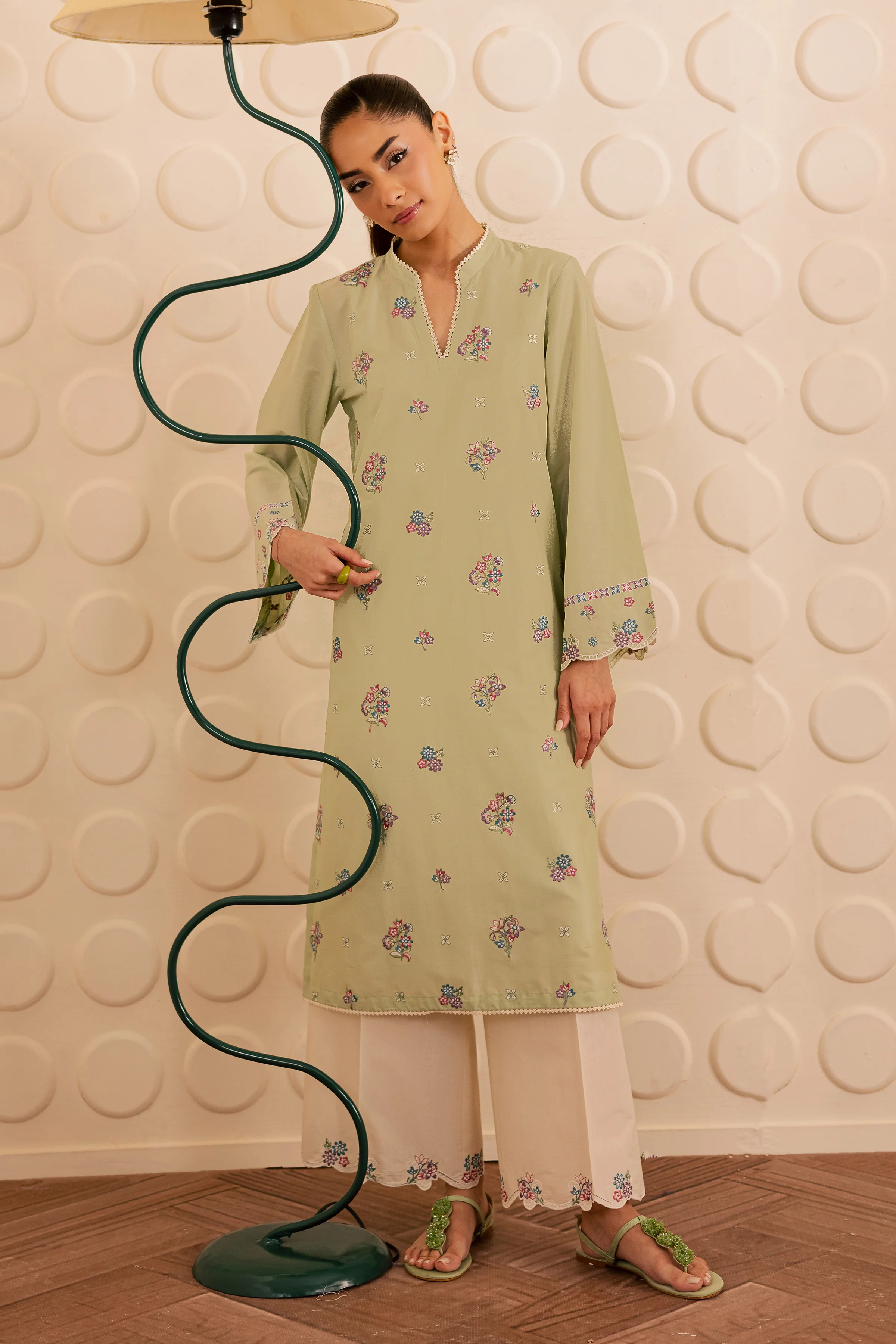 Sage Whisper 2pc - Embroidered Lawn Pret - Image 4