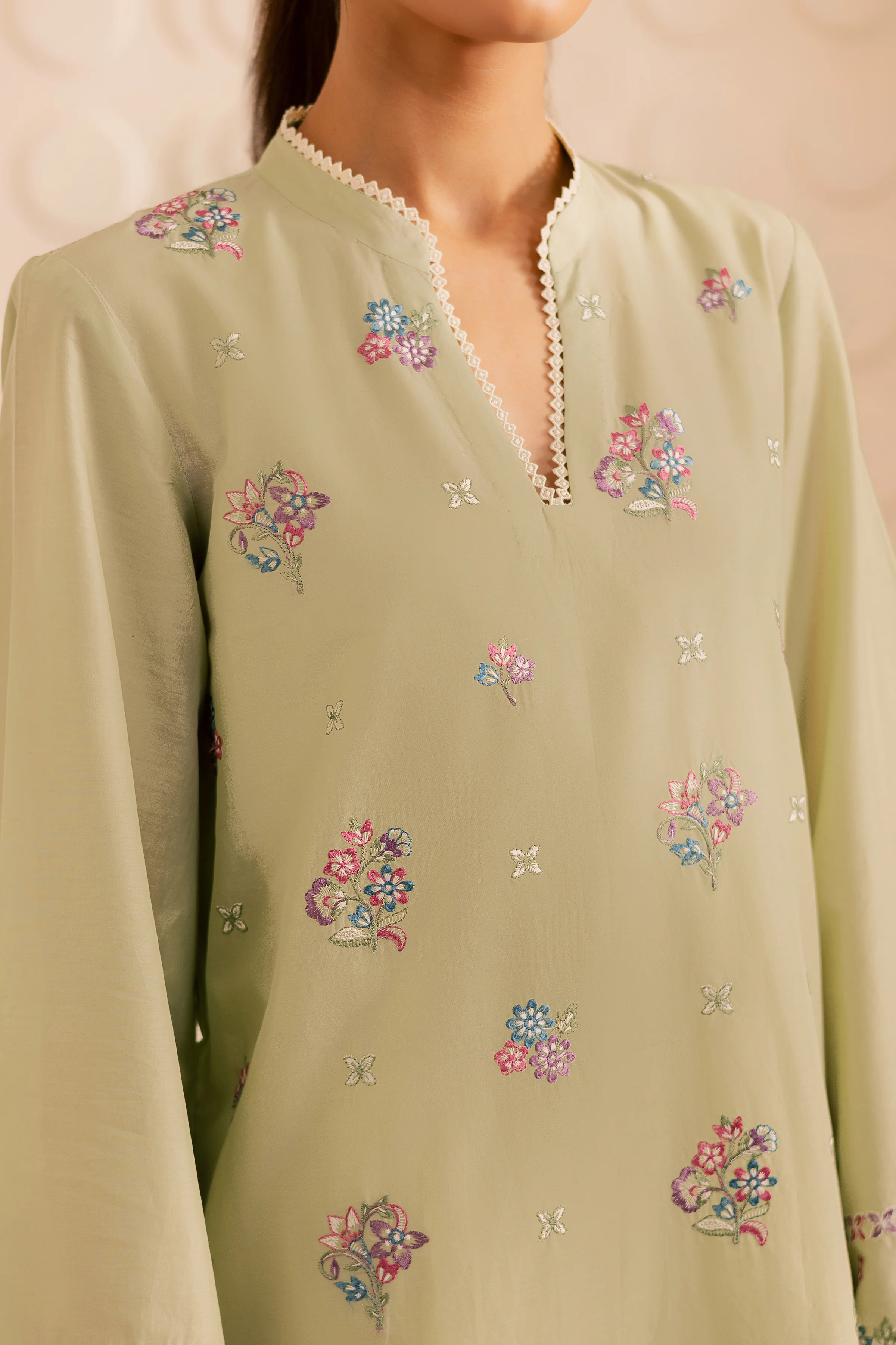 Sage Whisper 2pc - Embroidered Lawn Pret - Image 7