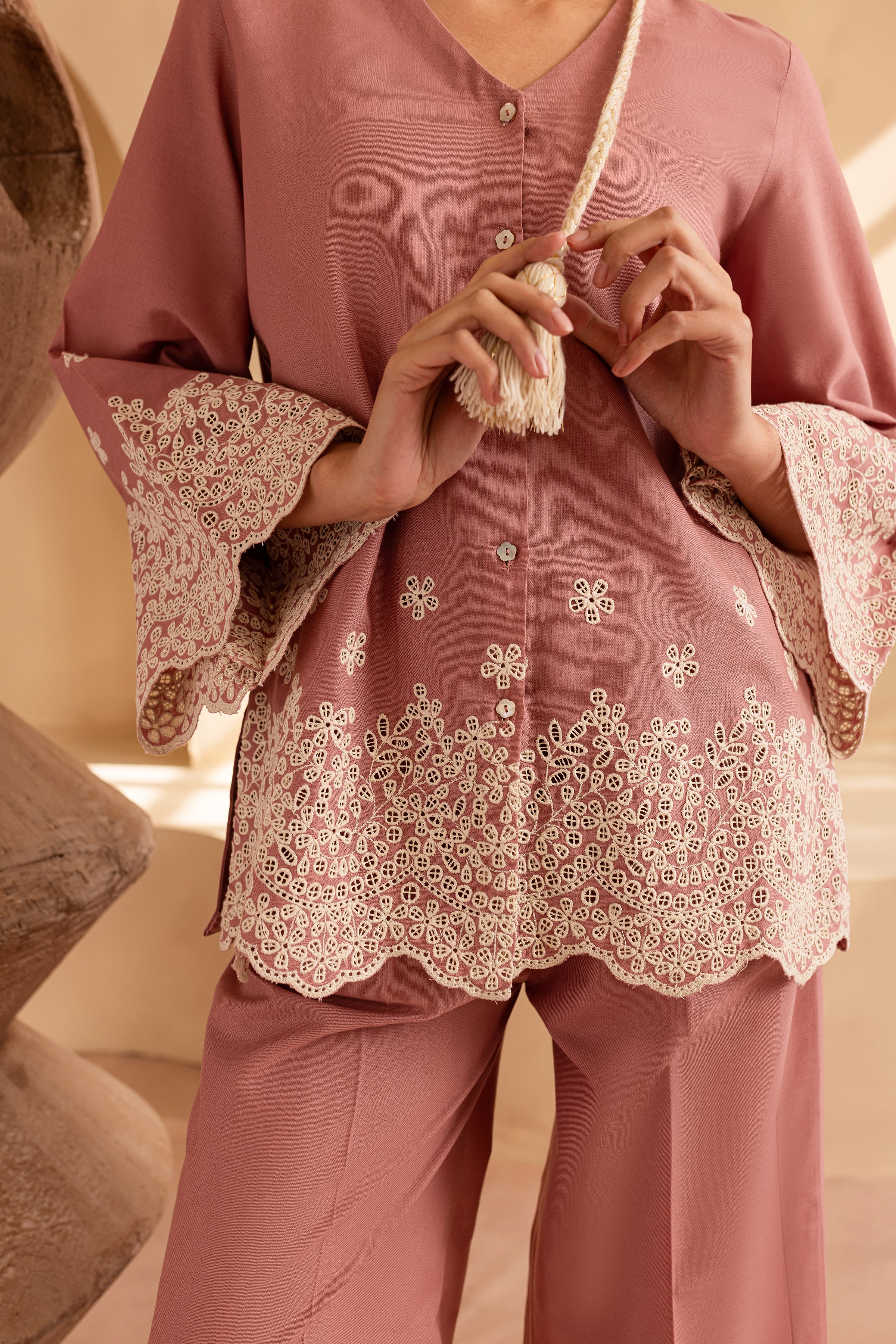 Sally 2Pc - Embroidered Khaddar Dress - Image 11