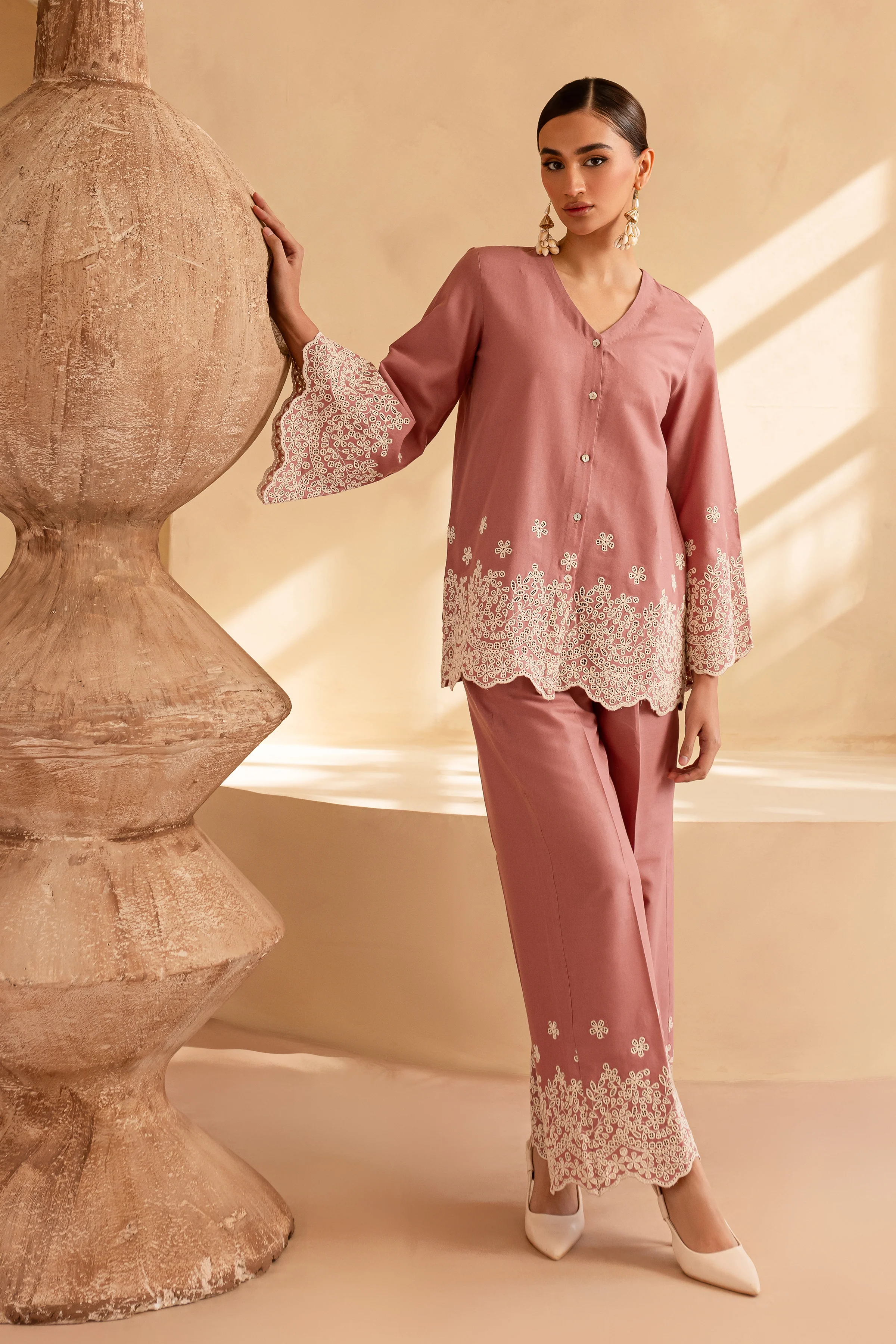 Sally 2Pc - Embroidered Khaddar Dress - Image 4