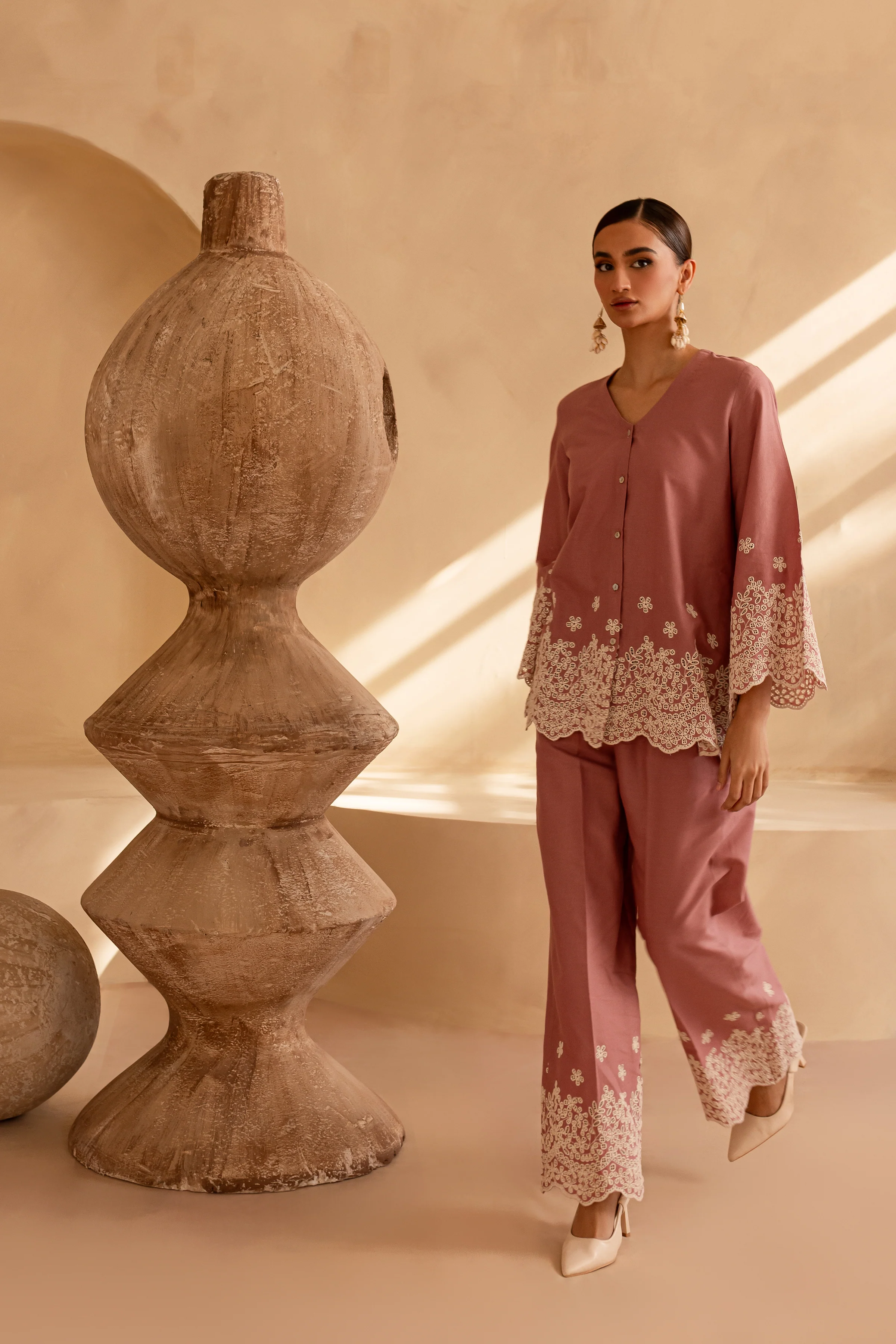 Sally 2Pc - Embroidered Khaddar Dress - Image 5