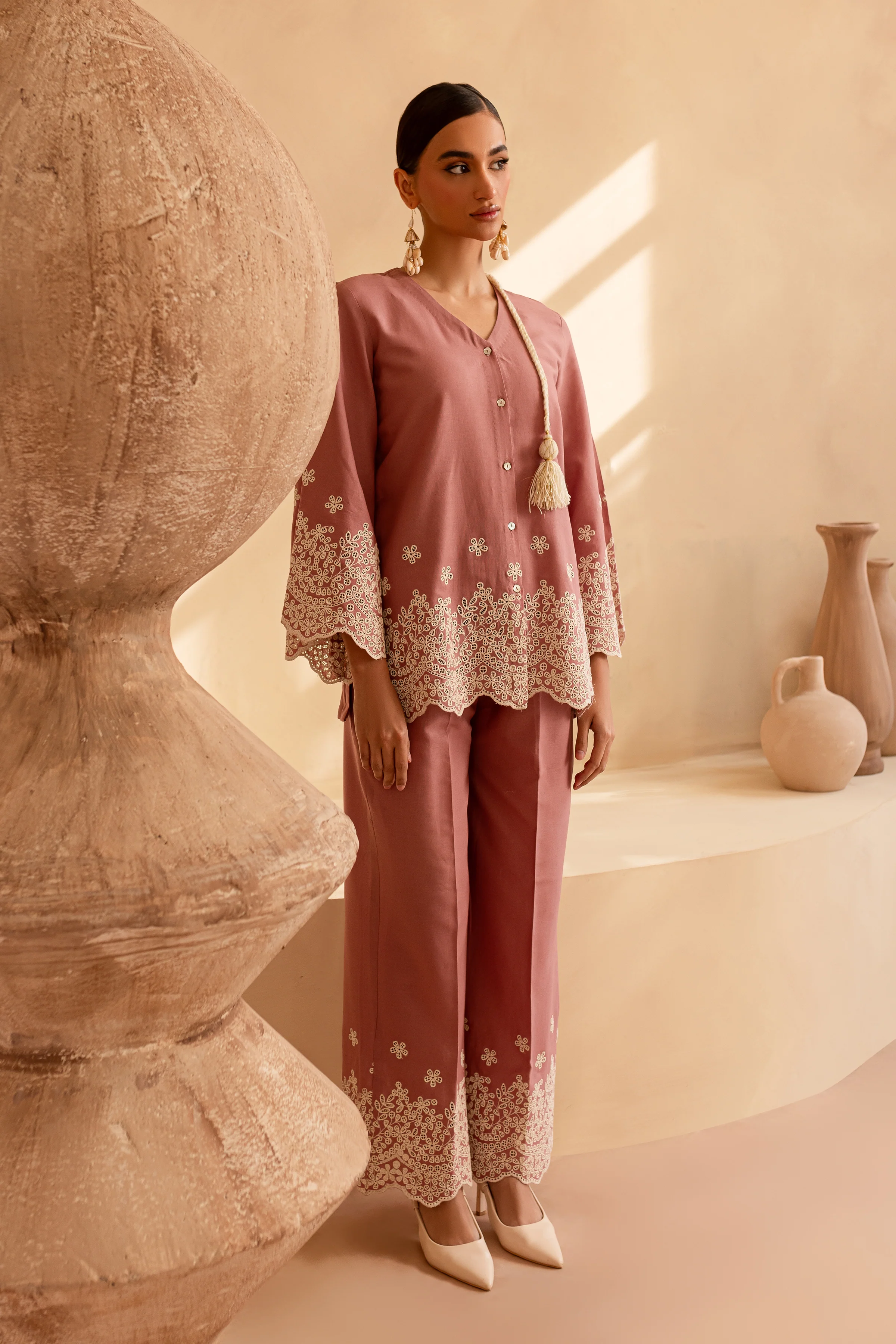 Sally 2Pc - Embroidered Khaddar Dress - Image 6