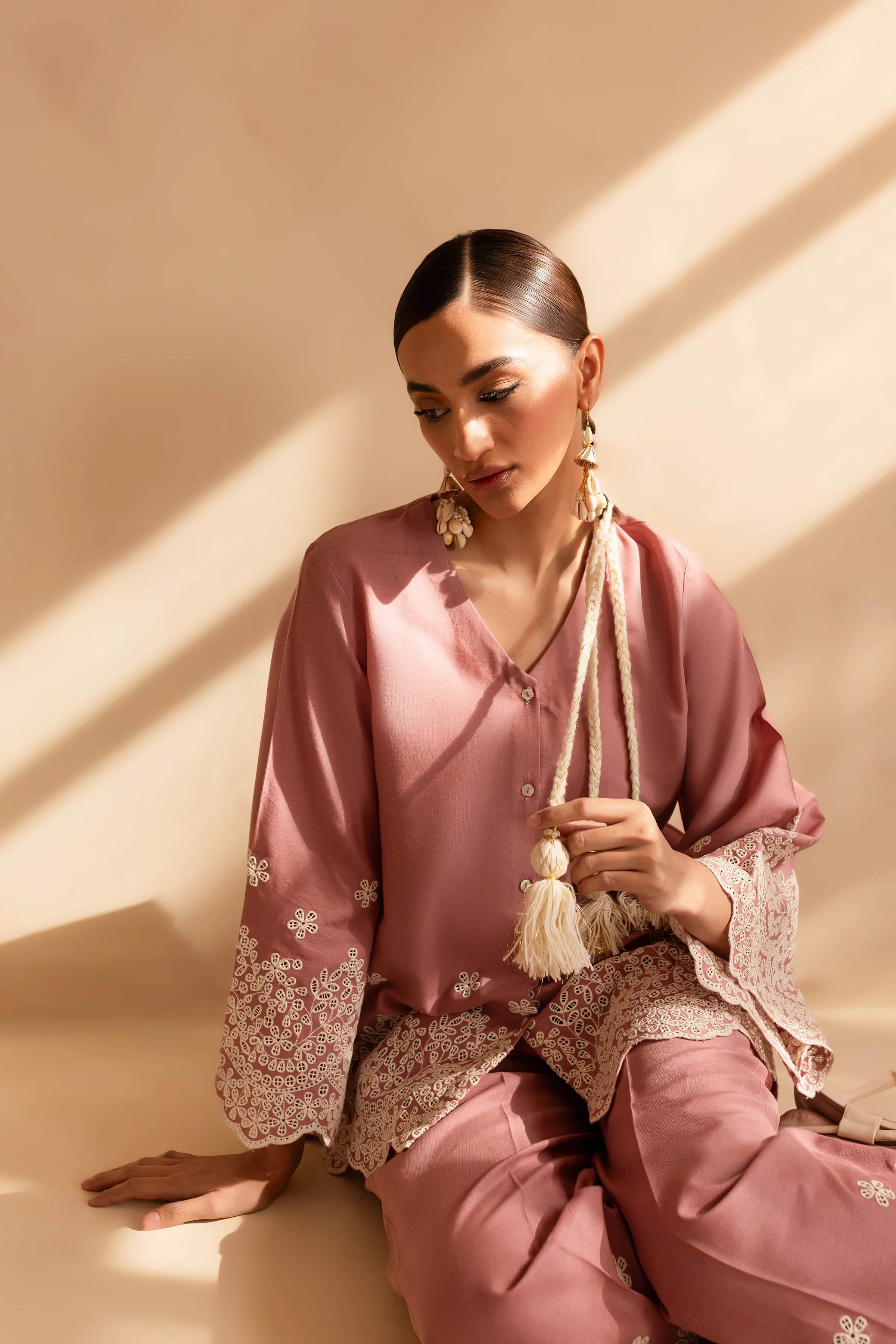 Sally 2Pc - Embroidered Khaddar Dress - Image 8