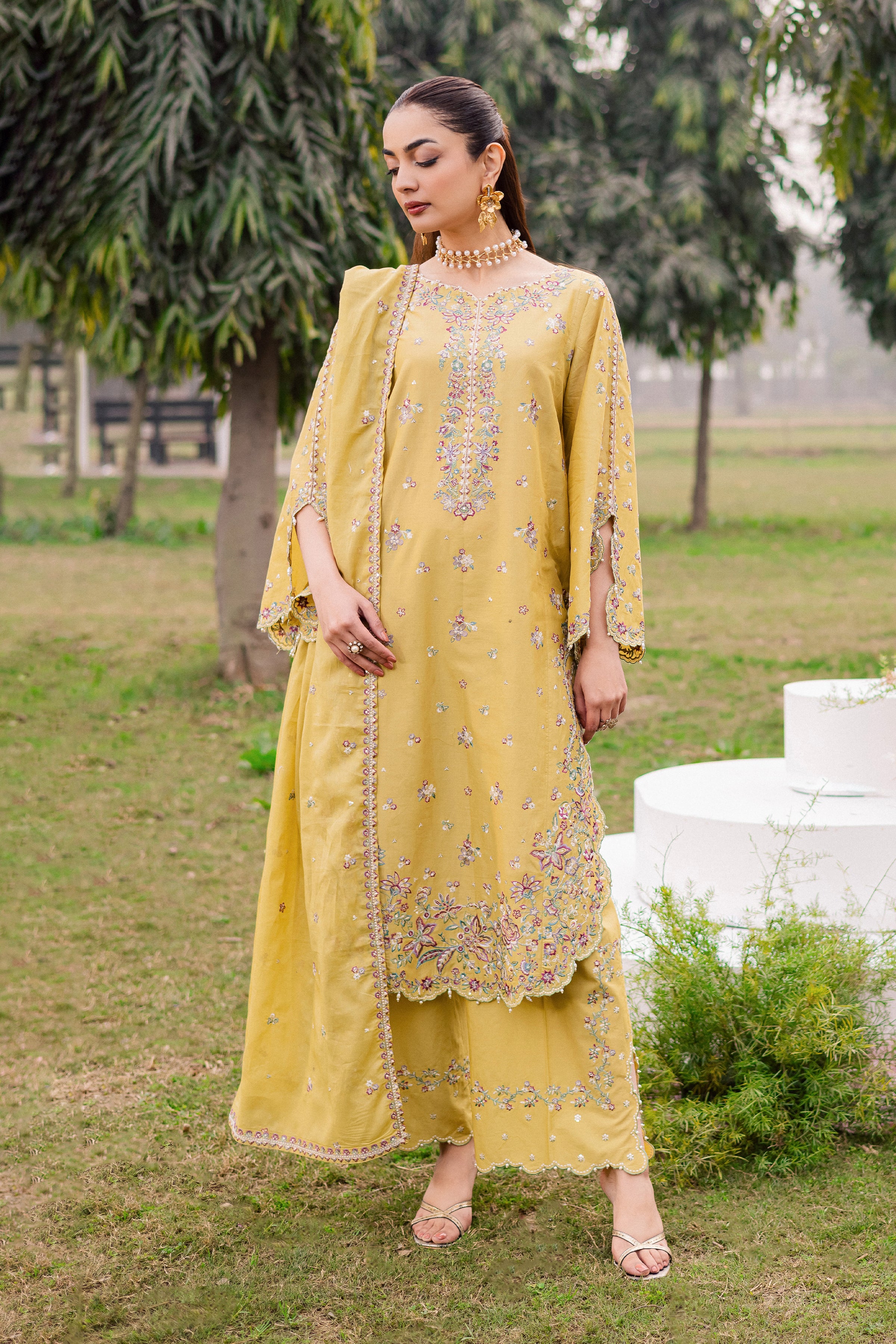 Salwah 3Pc - Festive Embroidered Lawn - Image 5