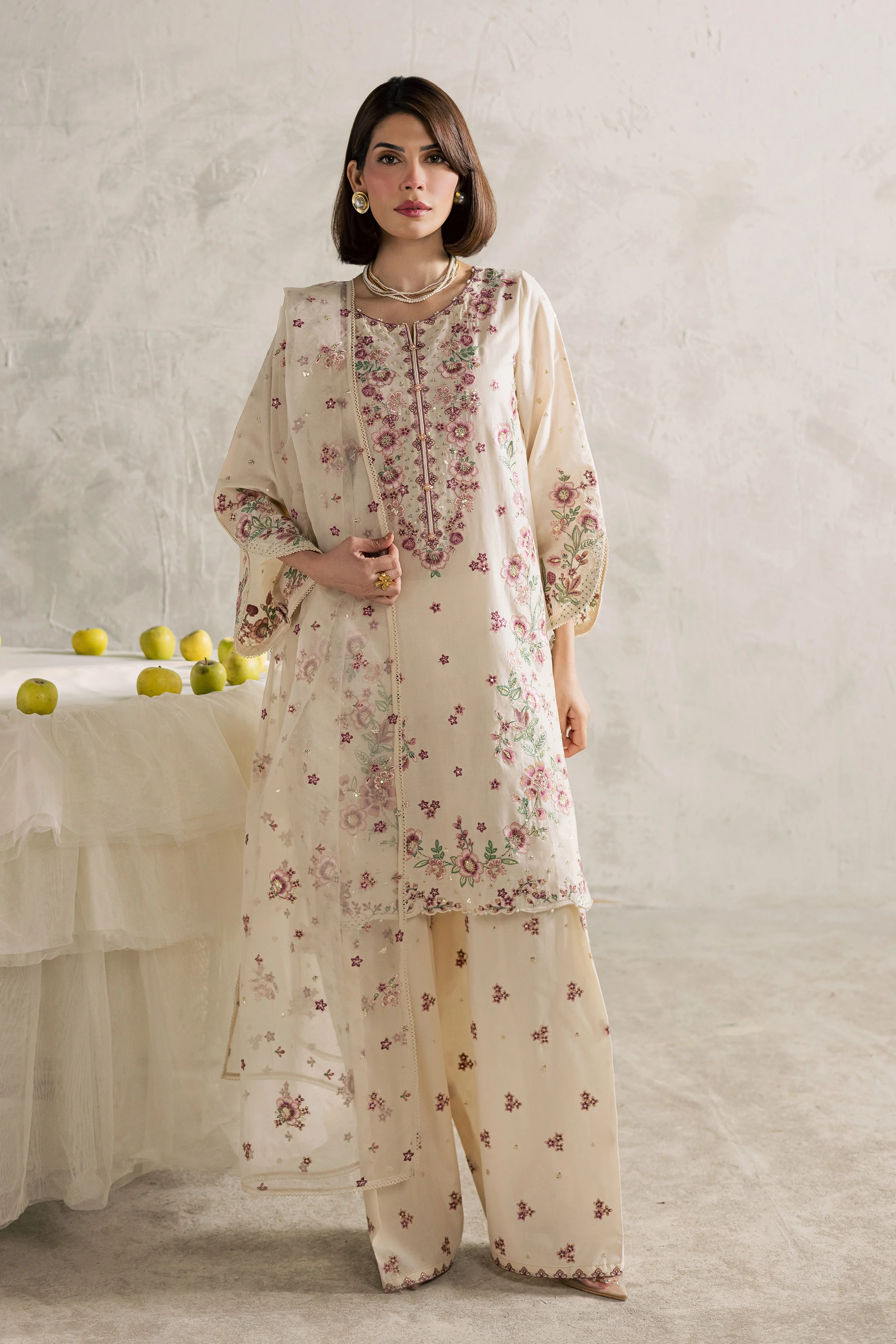 Samin 3Pc - Festive Embroidered Lawn