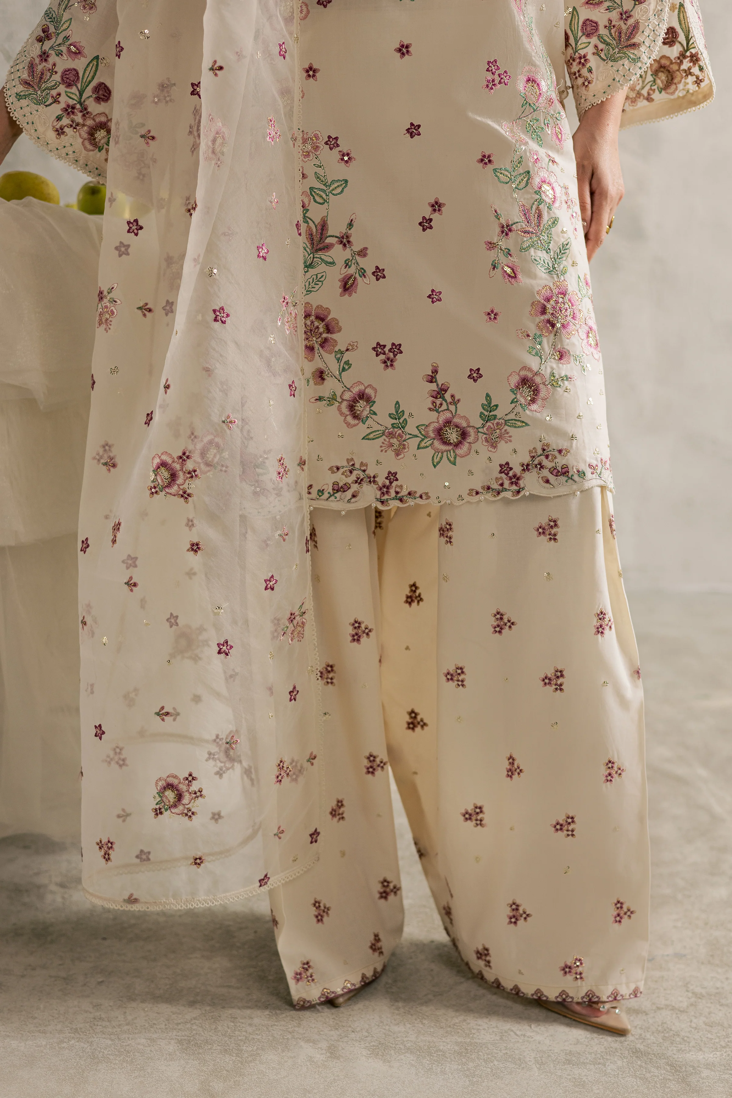 Samin 3Pc - Festive Embroidered Lawn - Image 10
