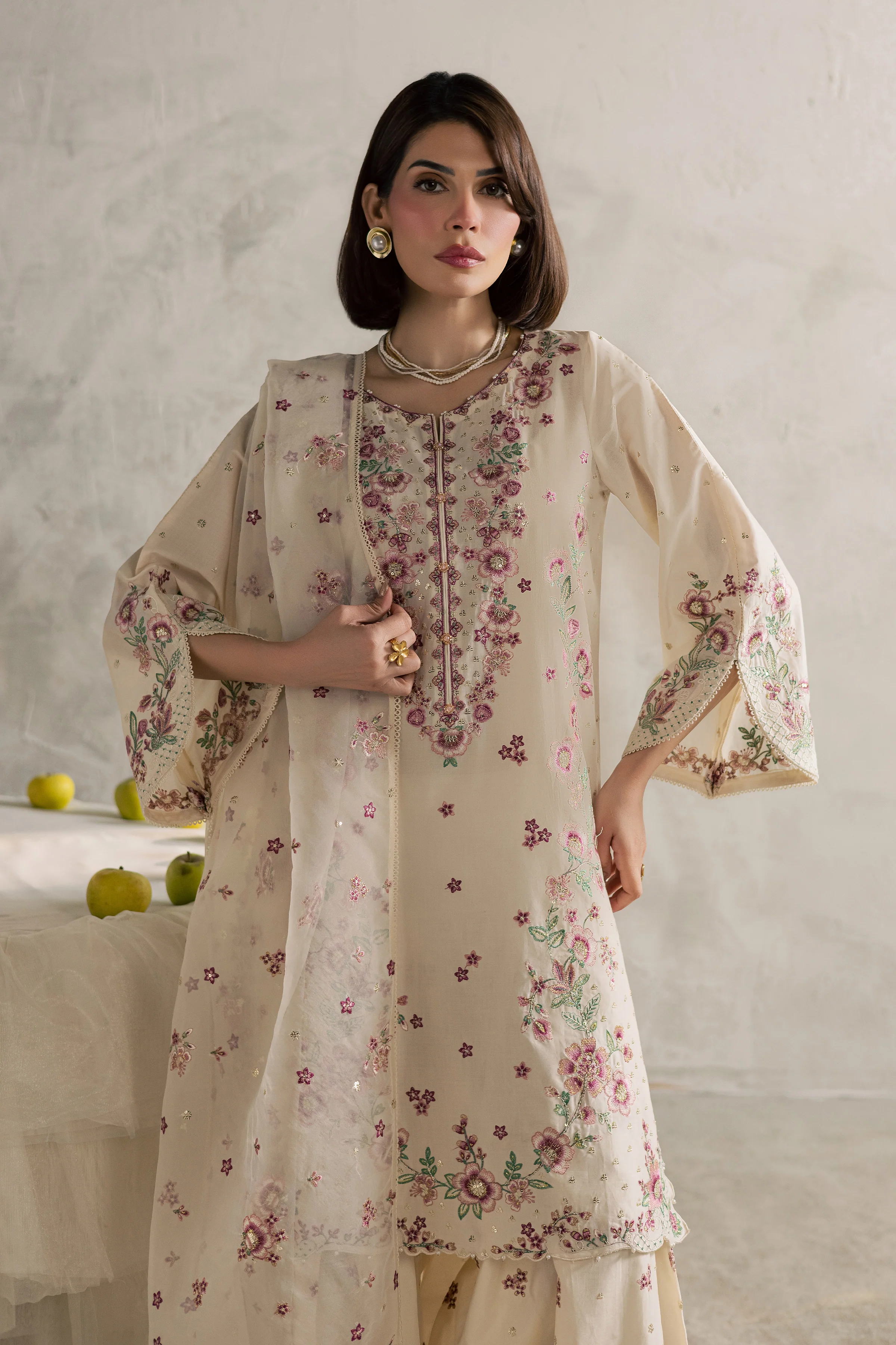 Samin 3Pc - Festive Embroidered Lawn - Image 2