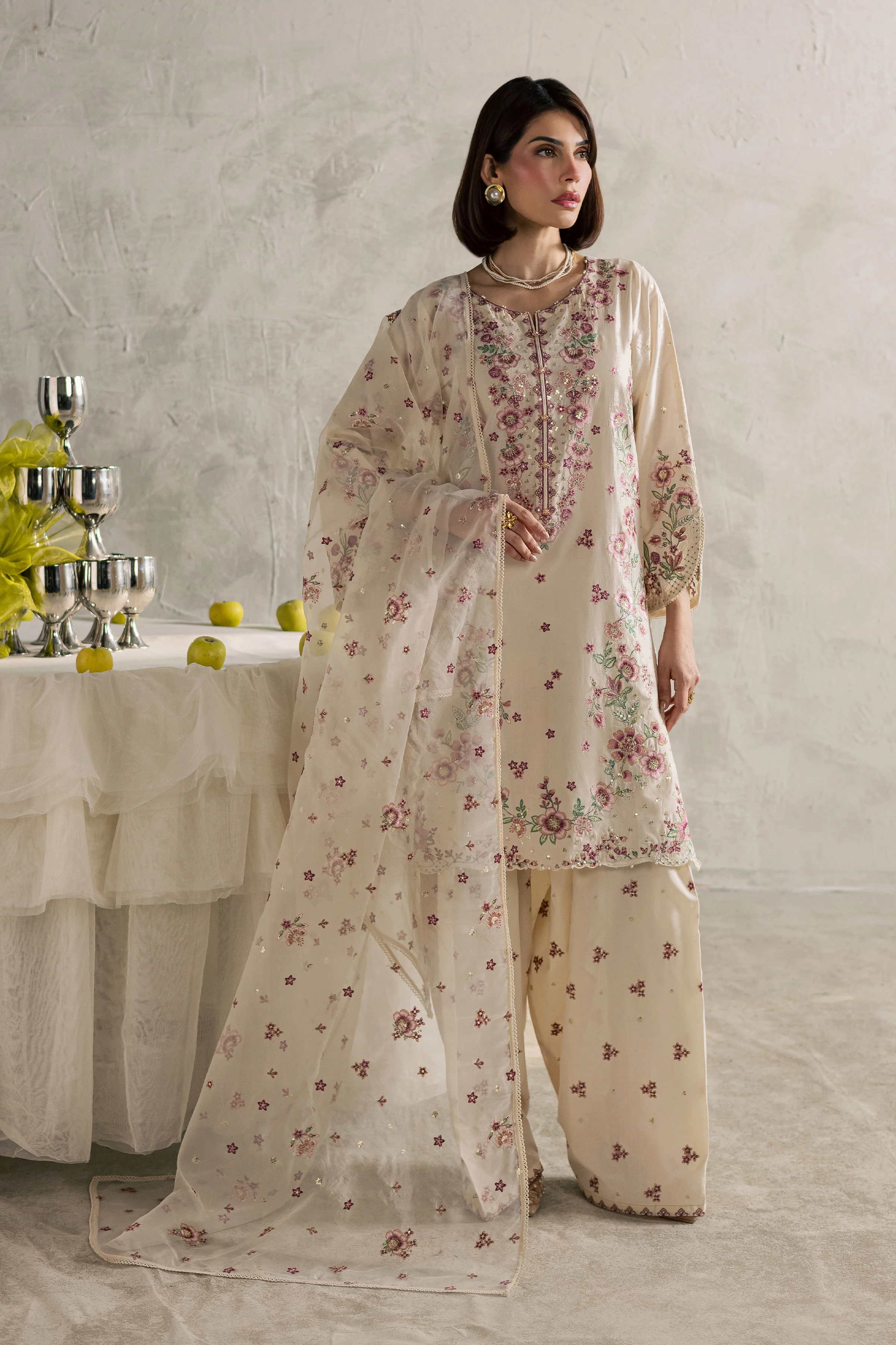 Samin 3Pc - Festive Embroidered Lawn - Image 3