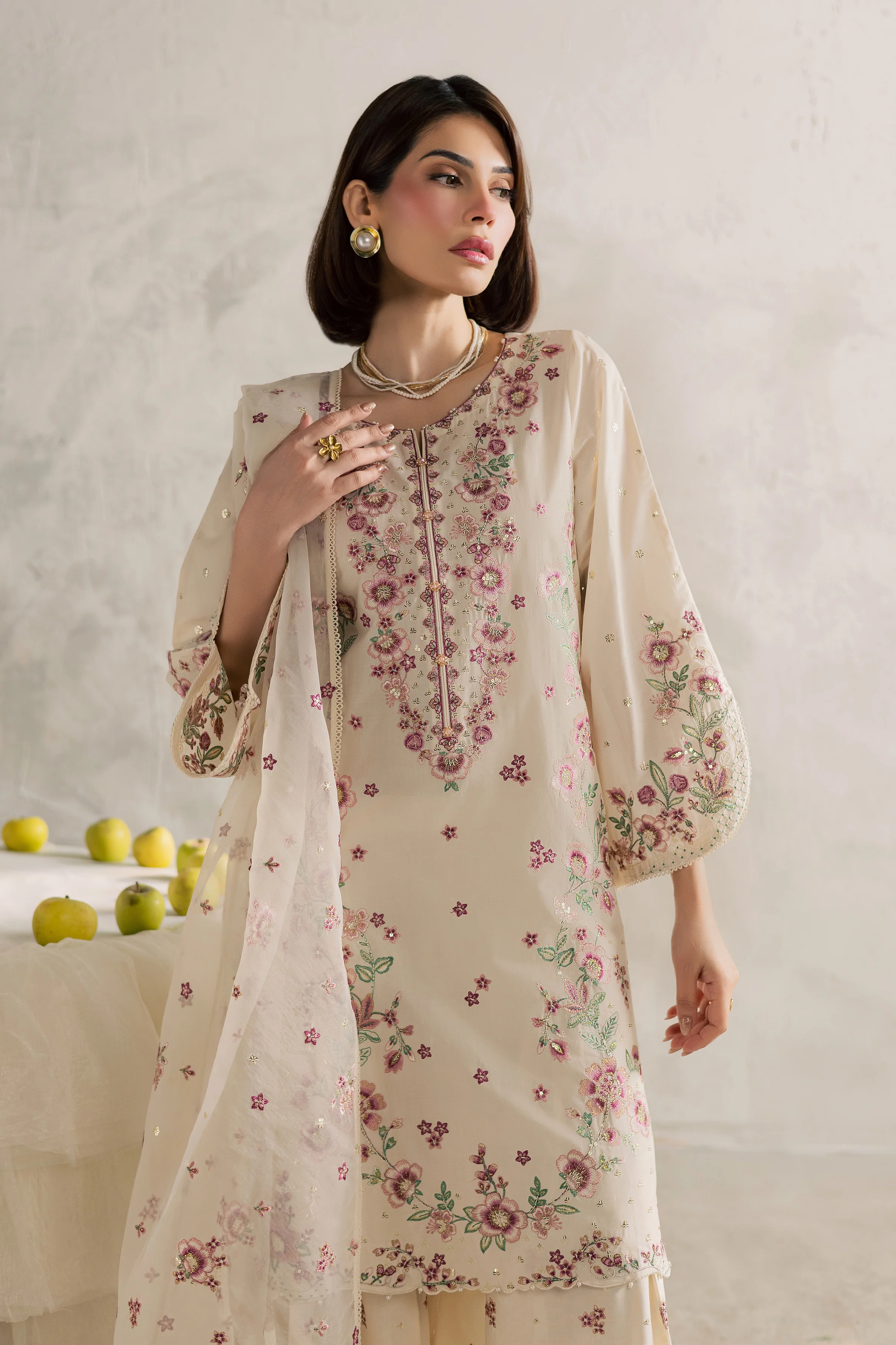 Samin 3Pc - Festive Embroidered Lawn - Image 4