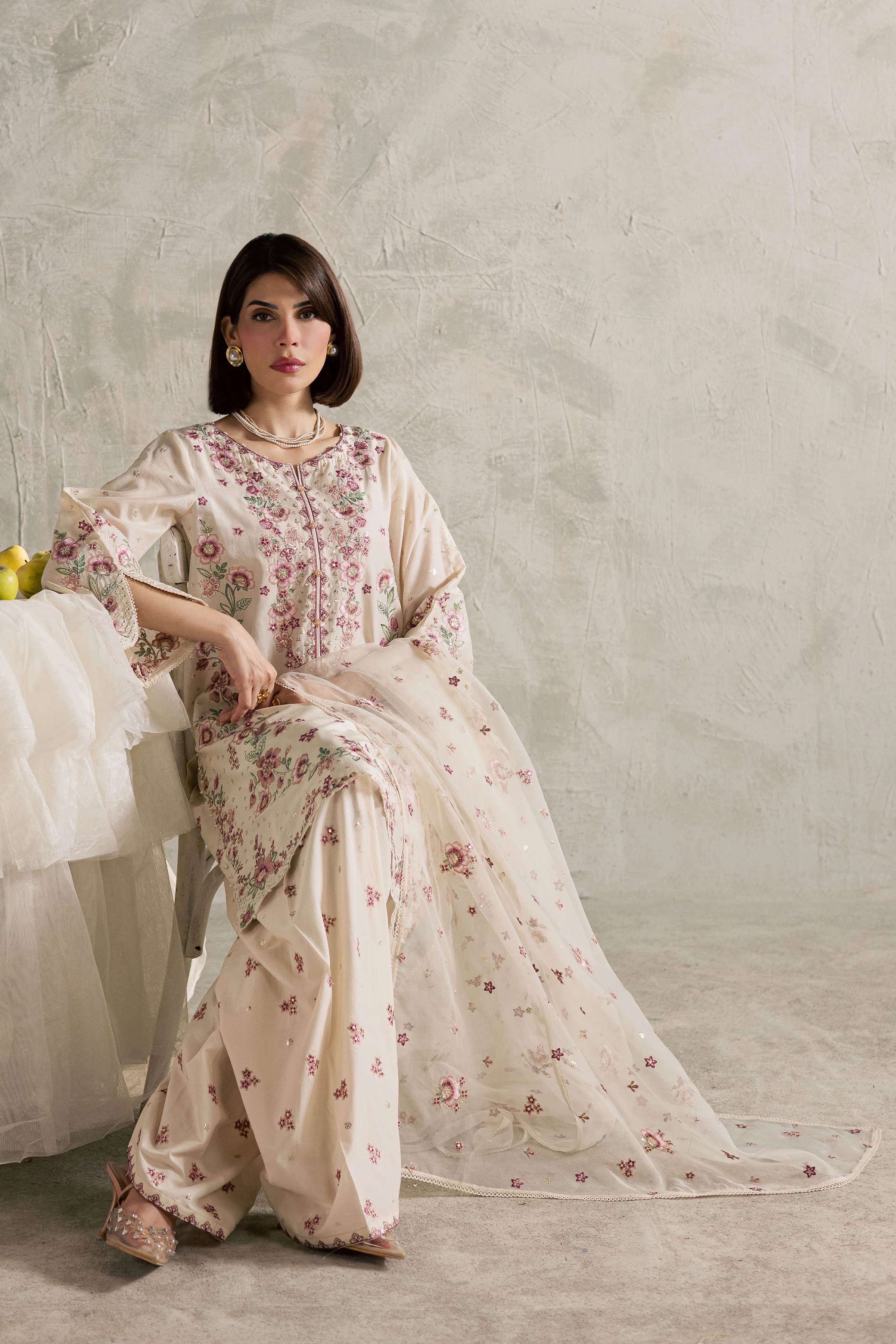 Samin 3Pc - Festive Embroidered Lawn - Image 5
