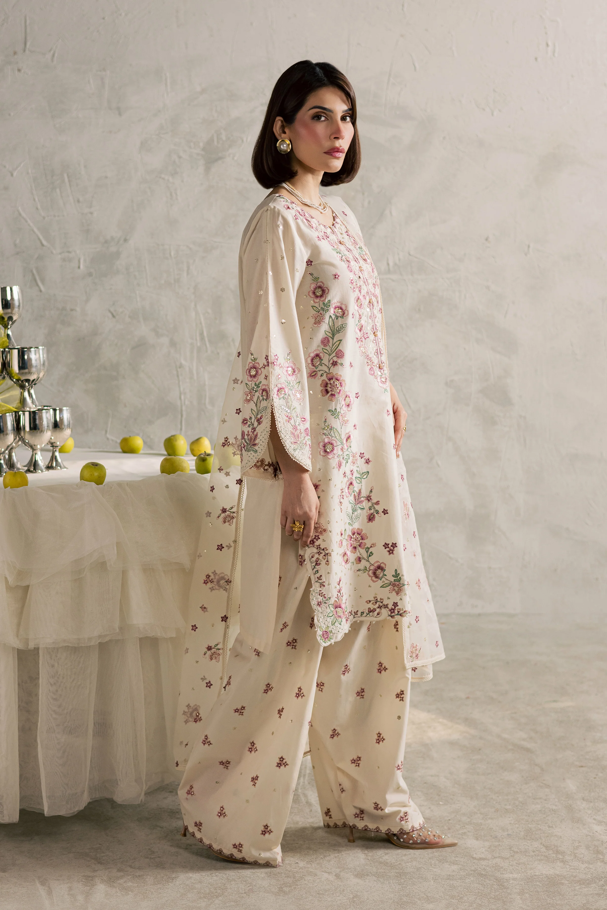 Samin 3Pc - Festive Embroidered Lawn - Image 7