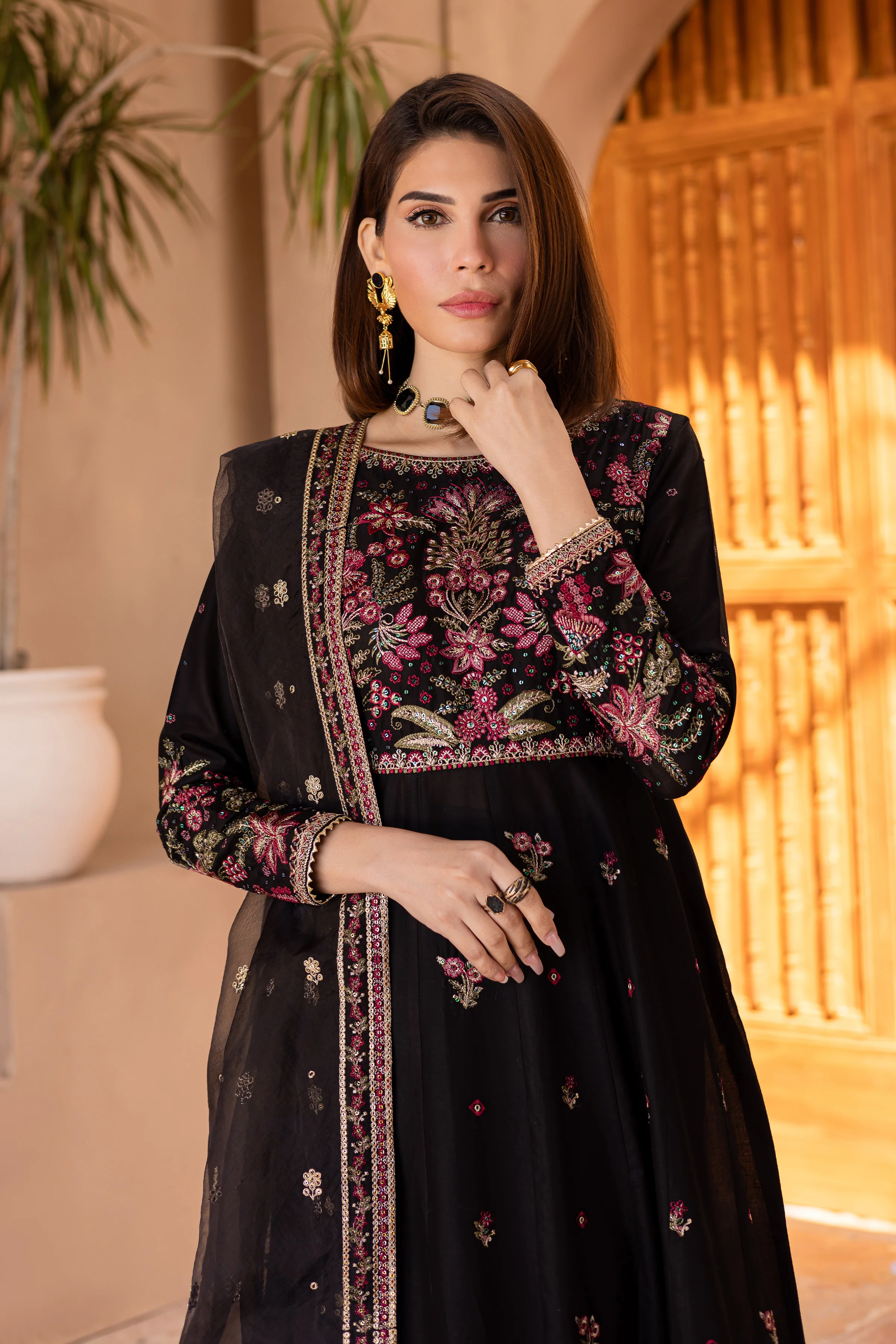 Sanaya 3Pc - Embroidered Luxe Pret - Image 2