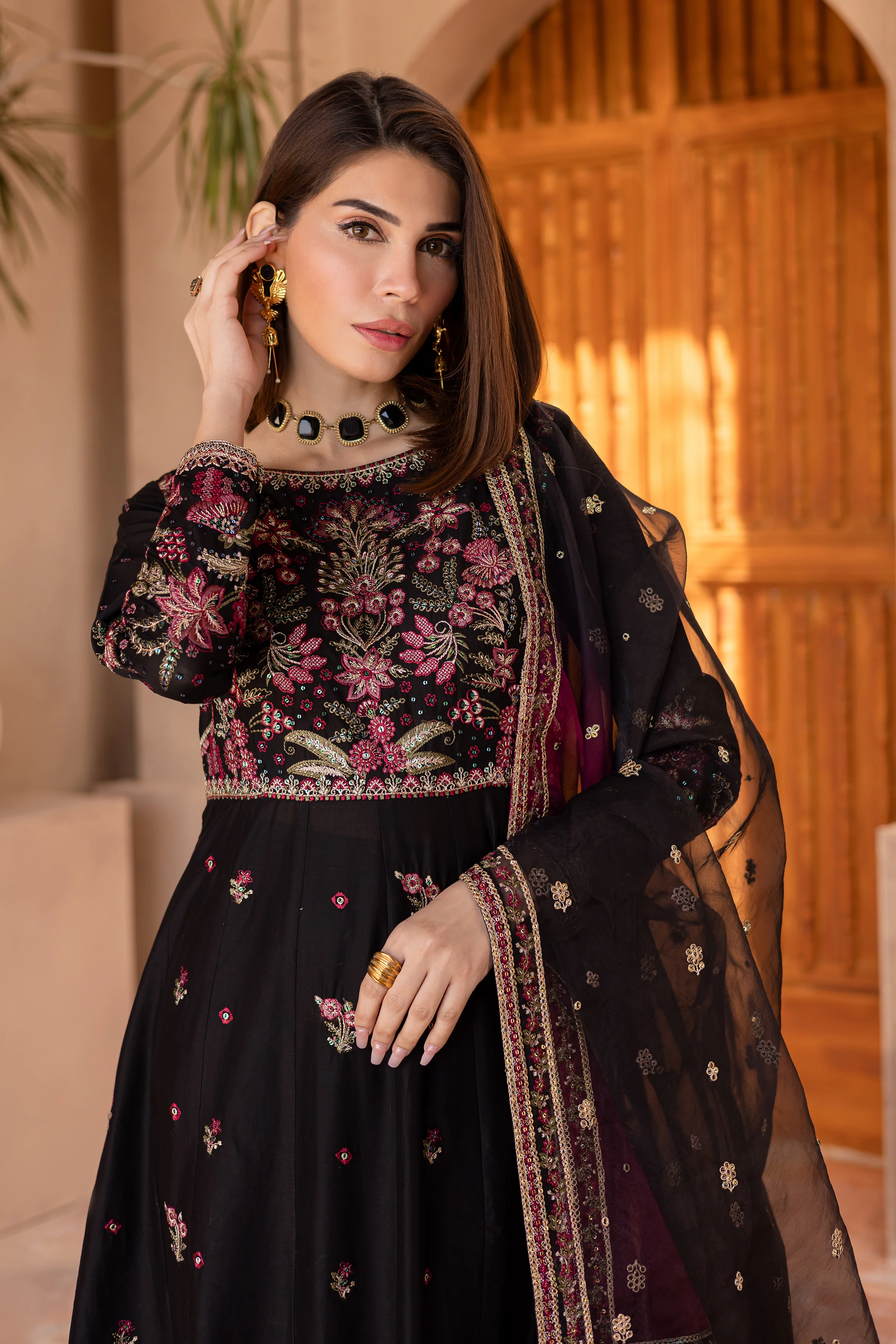 Sanaya 3Pc - Embroidered Luxe Pret - Image 3