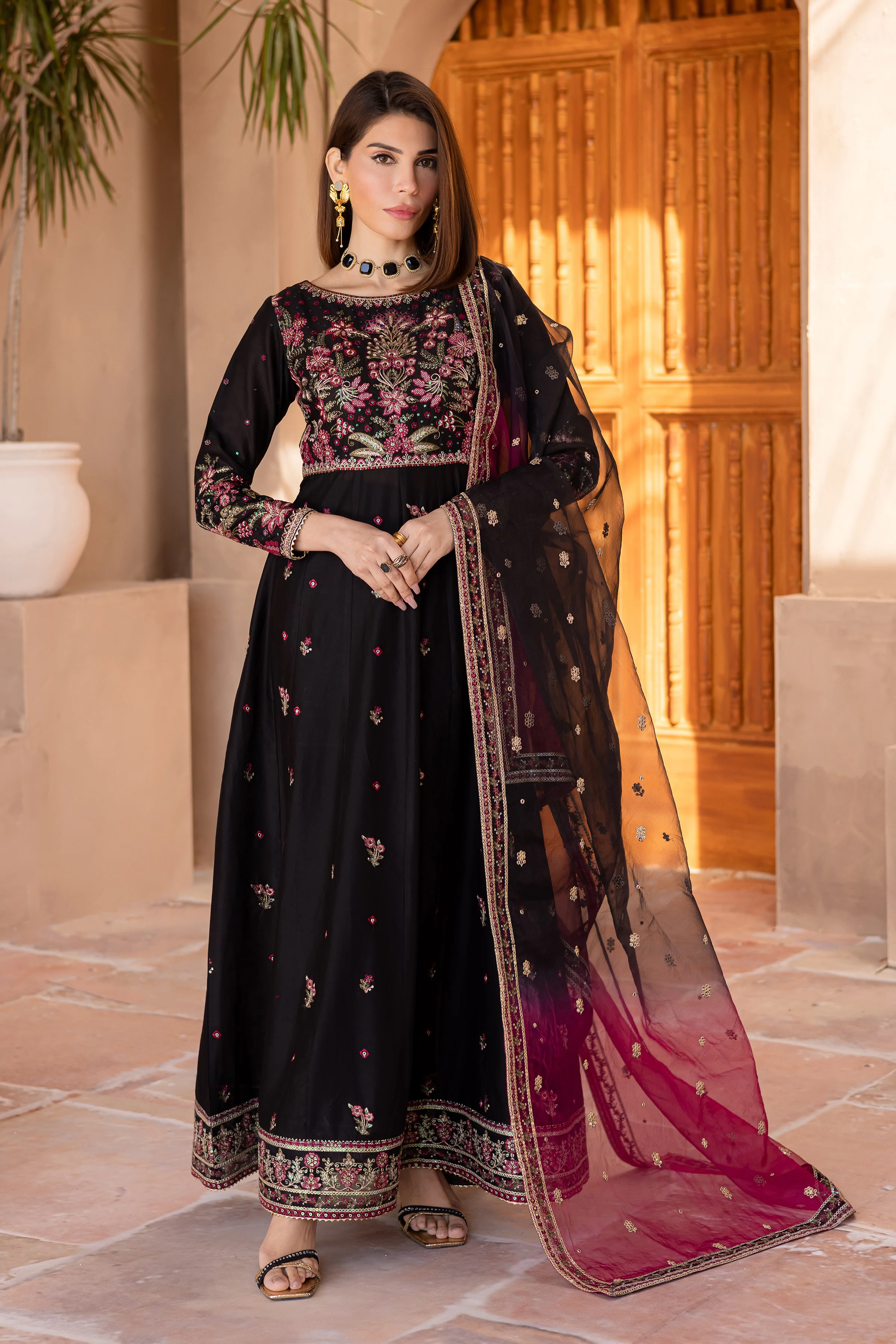 Sanaya 3Pc - Embroidered Luxe Pret - Image 4