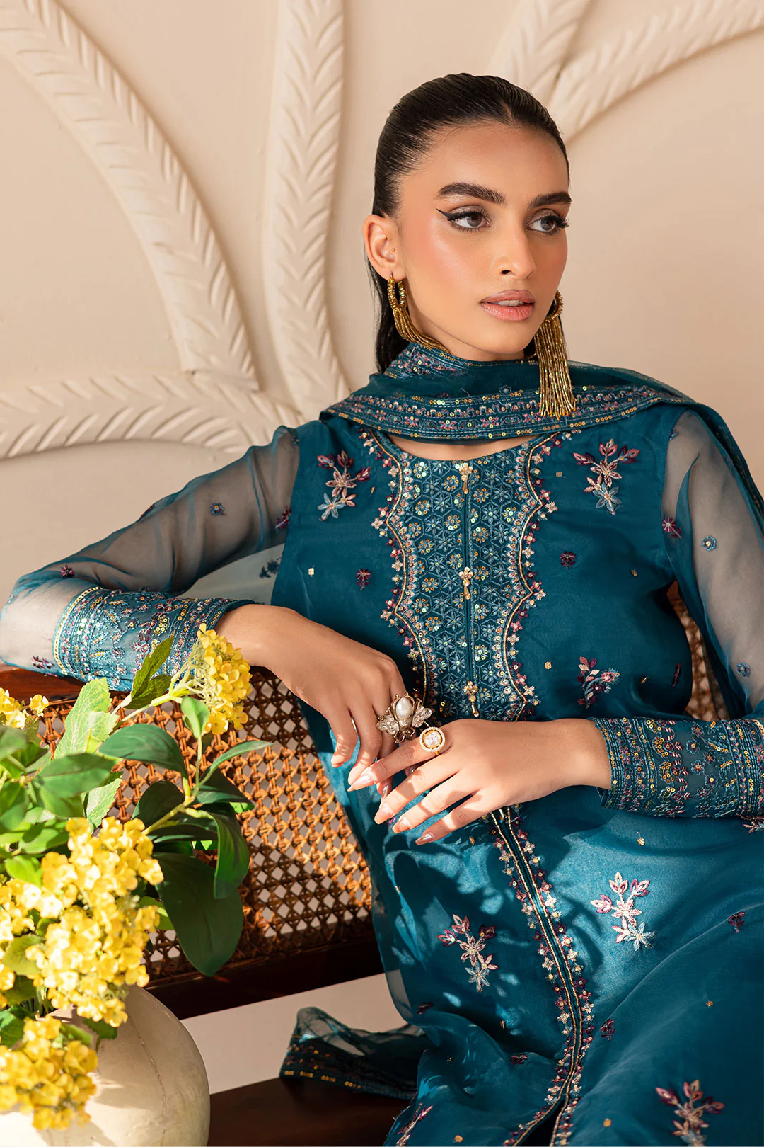 Sanaz 3PC - Embroidered Luxe Pret - Image 2