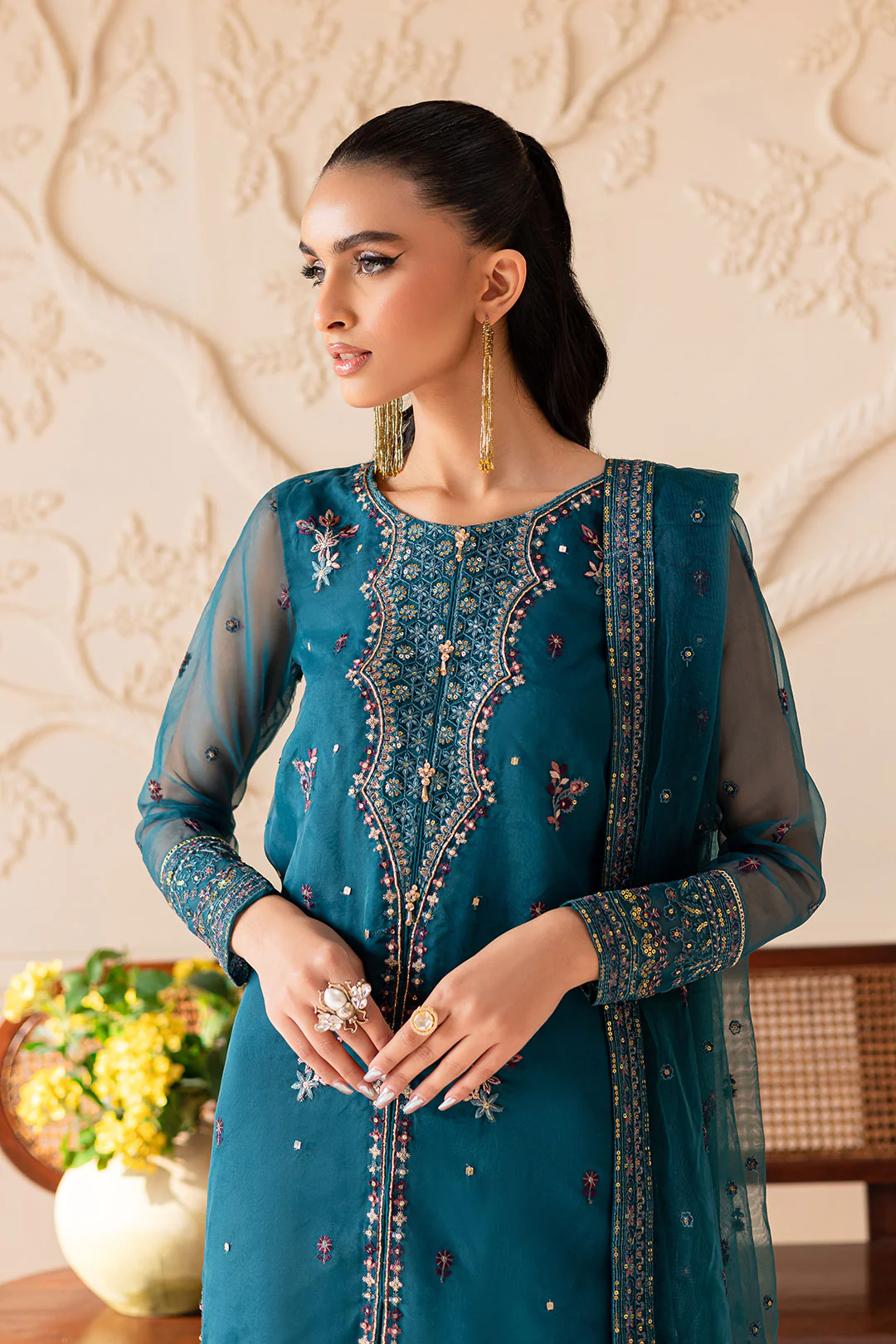 Sanaz 3PC - Embroidered Luxe Pret - Image 3