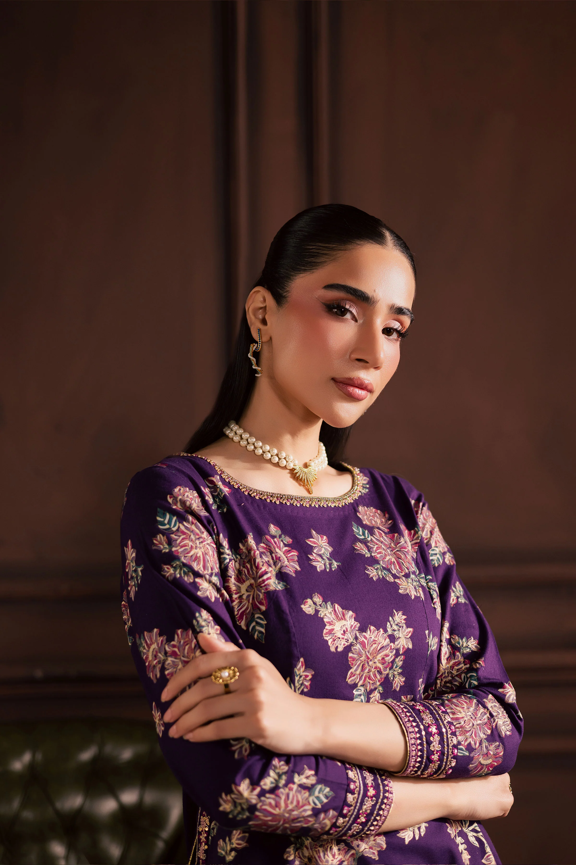 Sangria 2Pc - Embroidered Khaddar Dress - Image 2