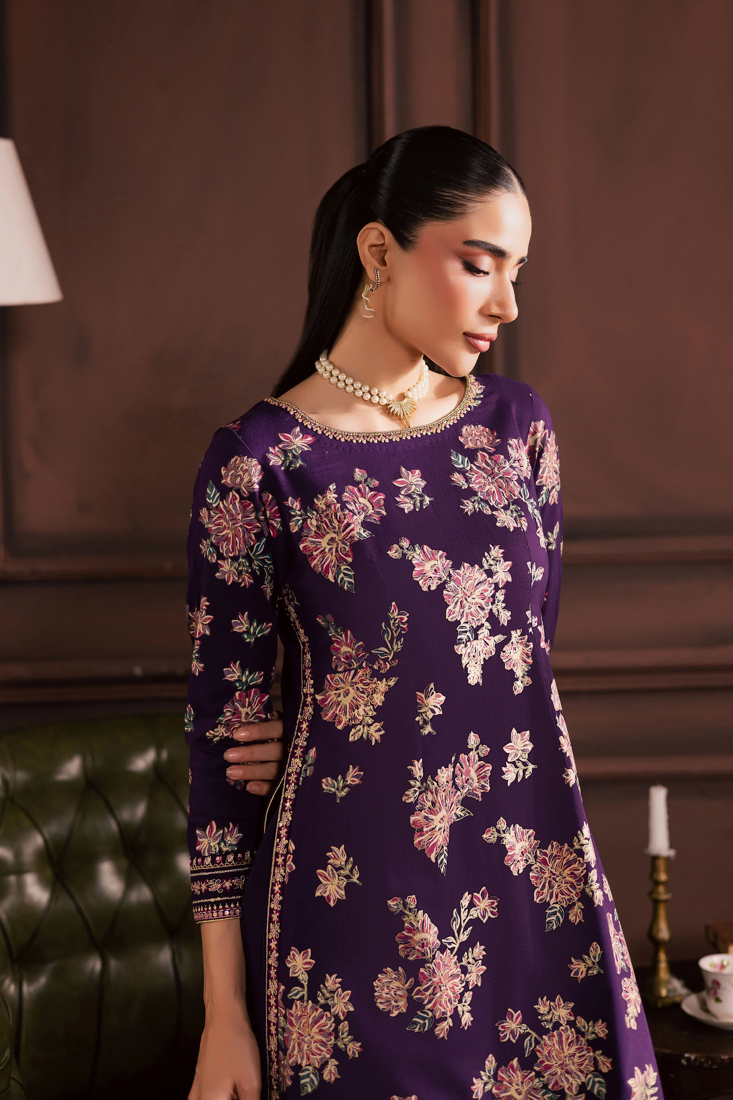 Sangria 2Pc - Embroidered Khaddar Dress - Image 3