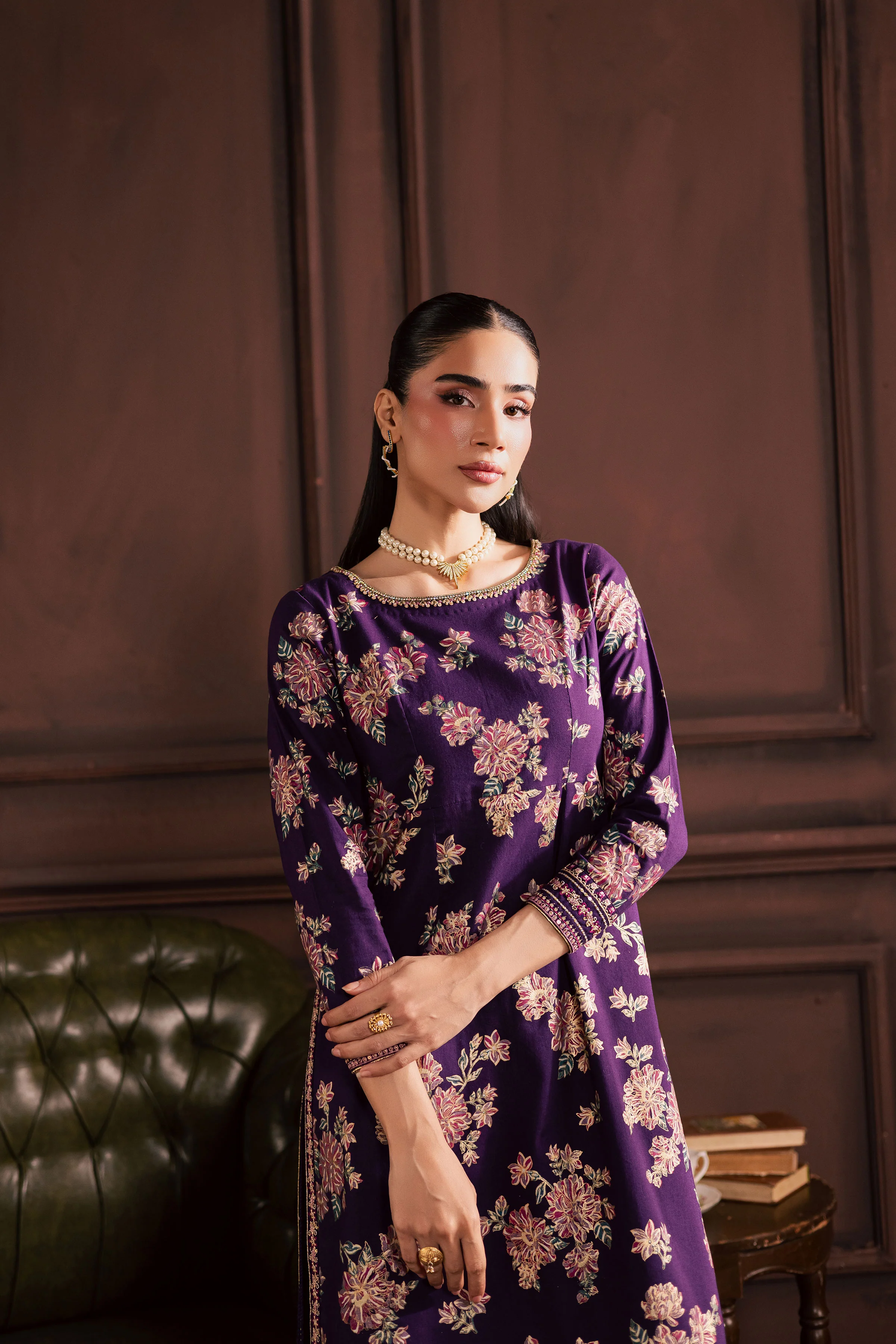 Sangria 2Pc - Embroidered Khaddar Dress - Image 9