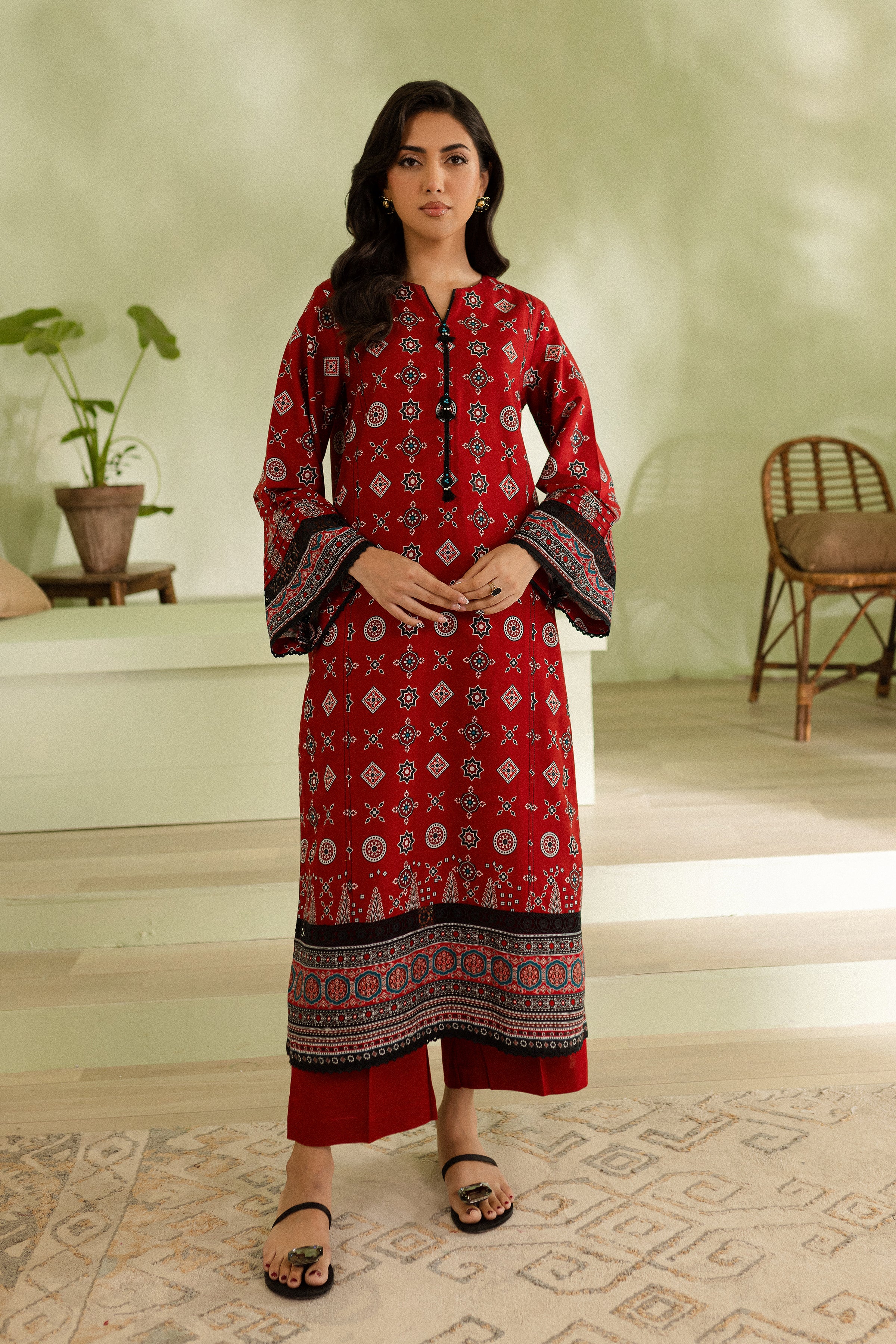 Scarlet 2Pc - Printed Khaddar Dress - Image 4
