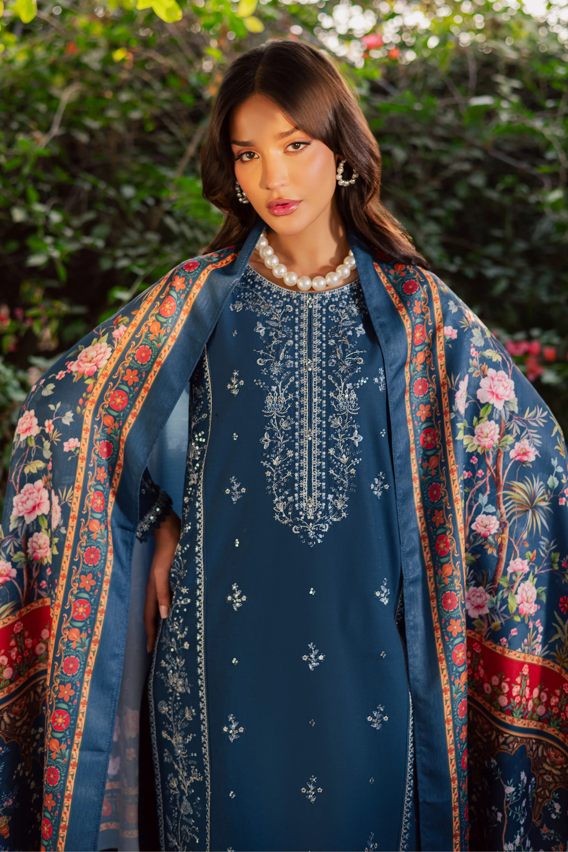 Sea Girl 3Pc - Embroidered Khaddar Dress - Image 7