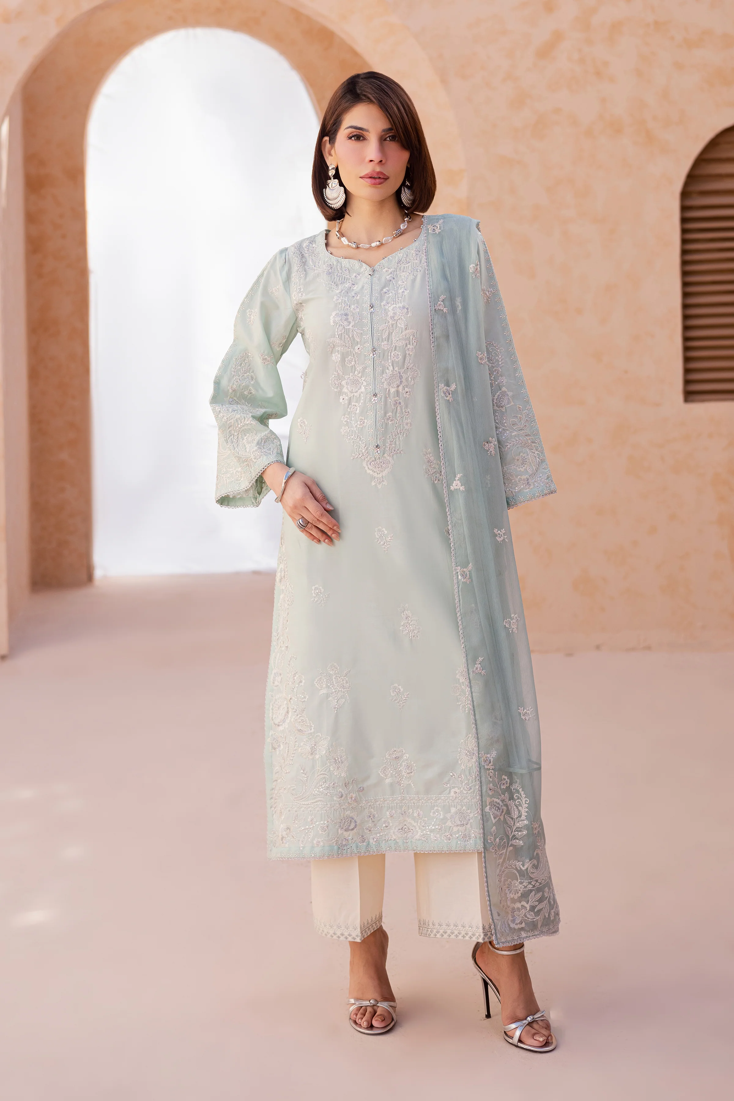 Sea Nahal 3Pc - Festive Embroidered Lawn