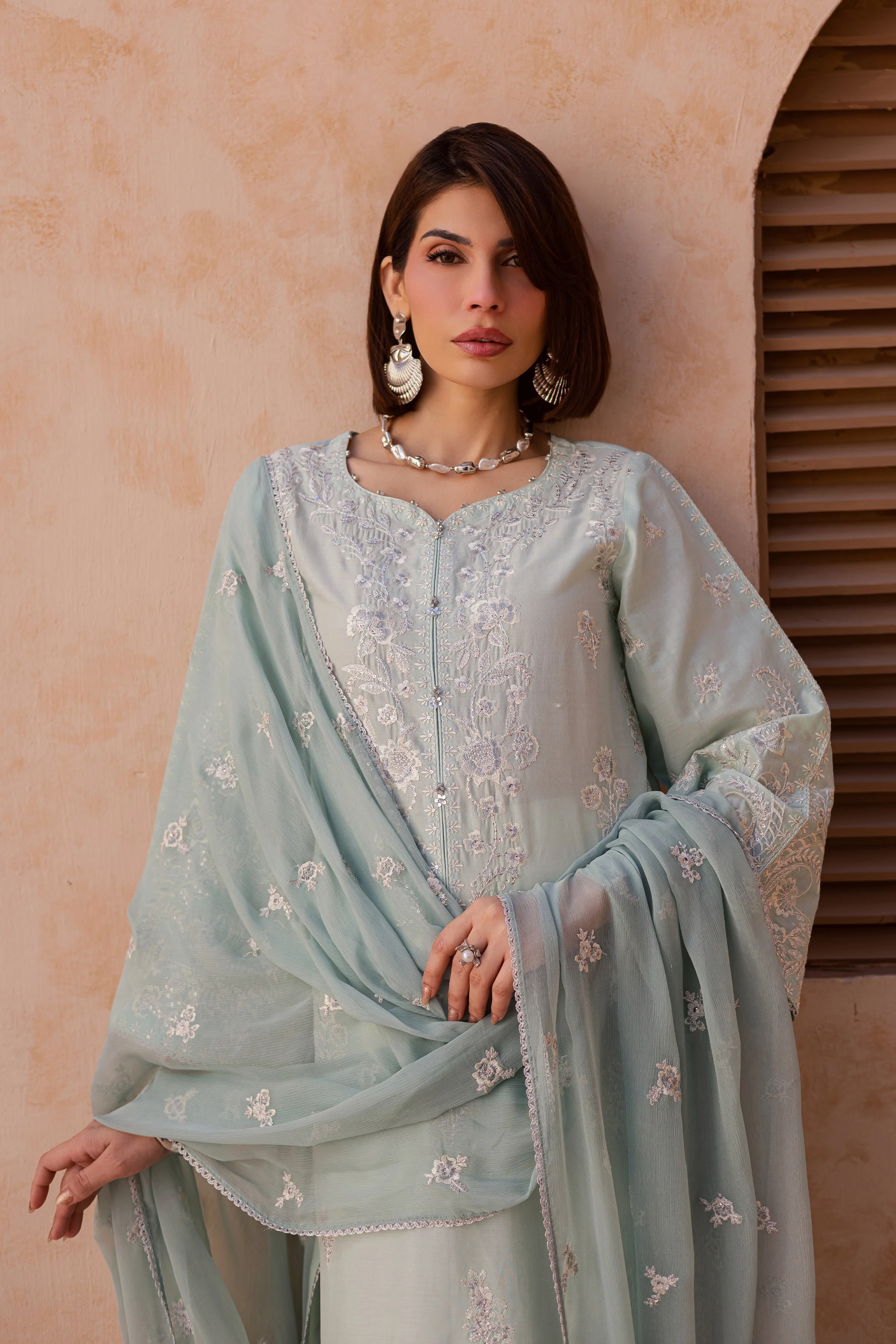 Sea Nahal 3Pc - Festive Embroidered Lawn - Image 2