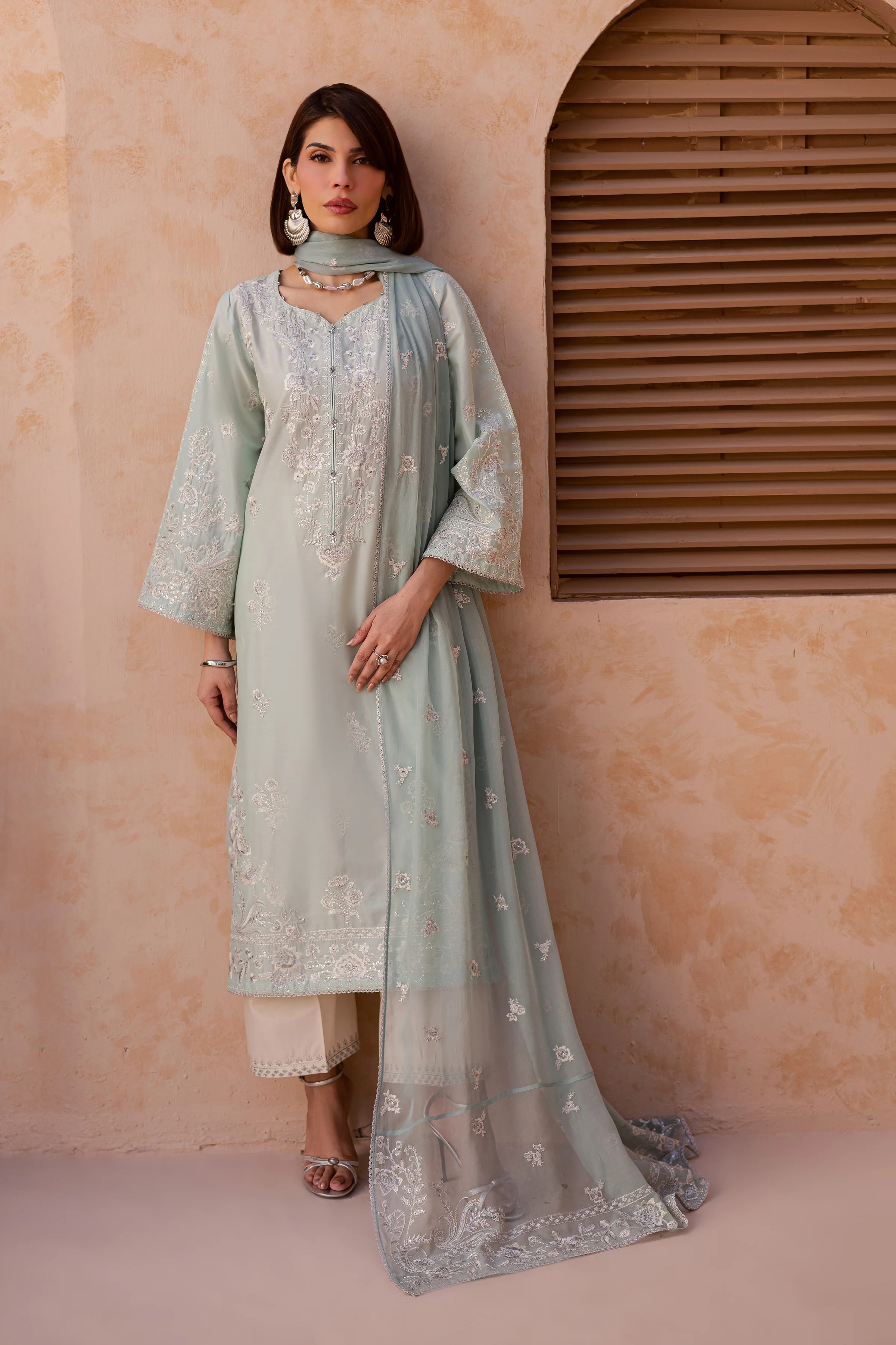 Sea Nahal 3Pc - Festive Embroidered Lawn - Image 5