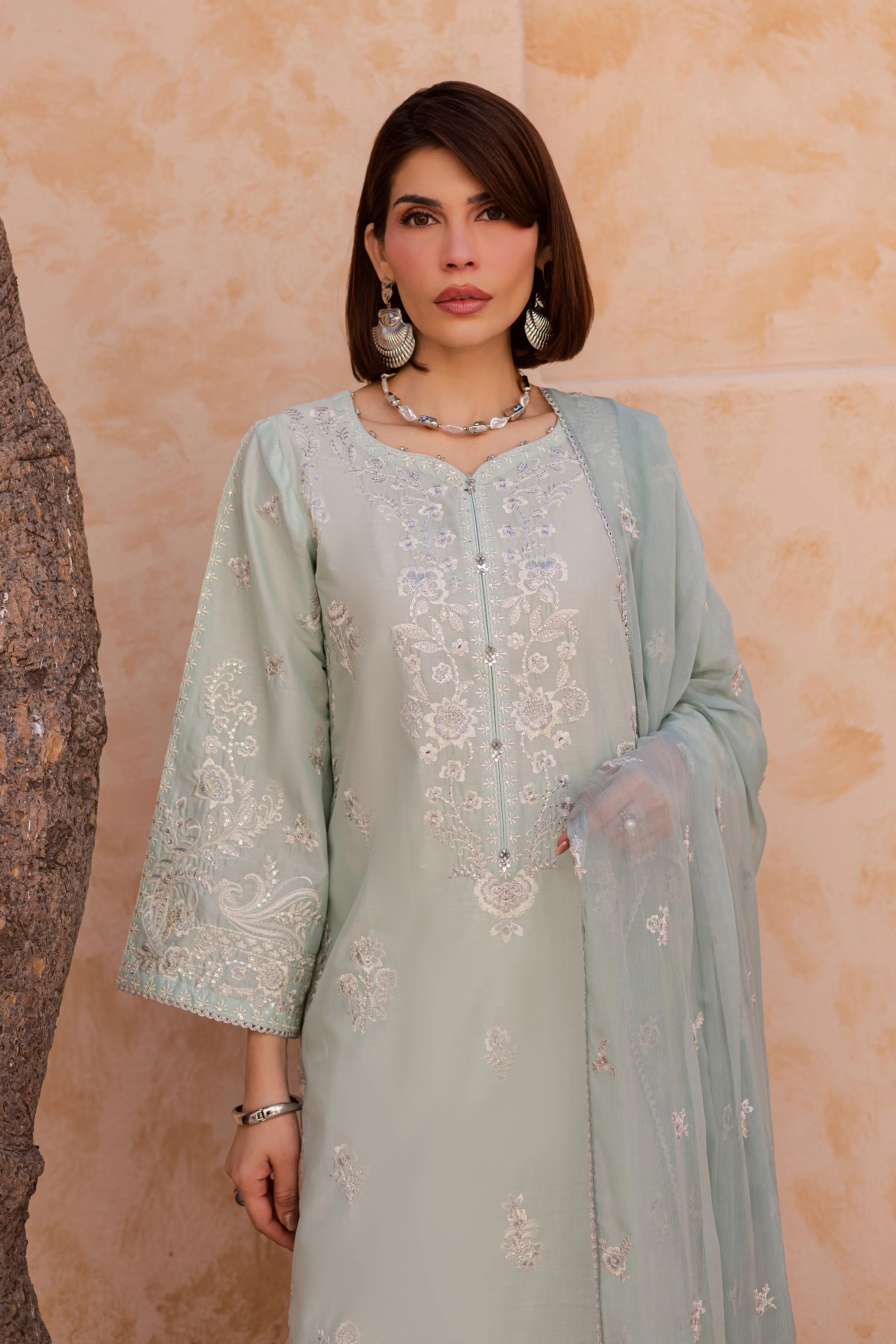 Sea Nahal 3Pc - Festive Embroidered Lawn - Image 6