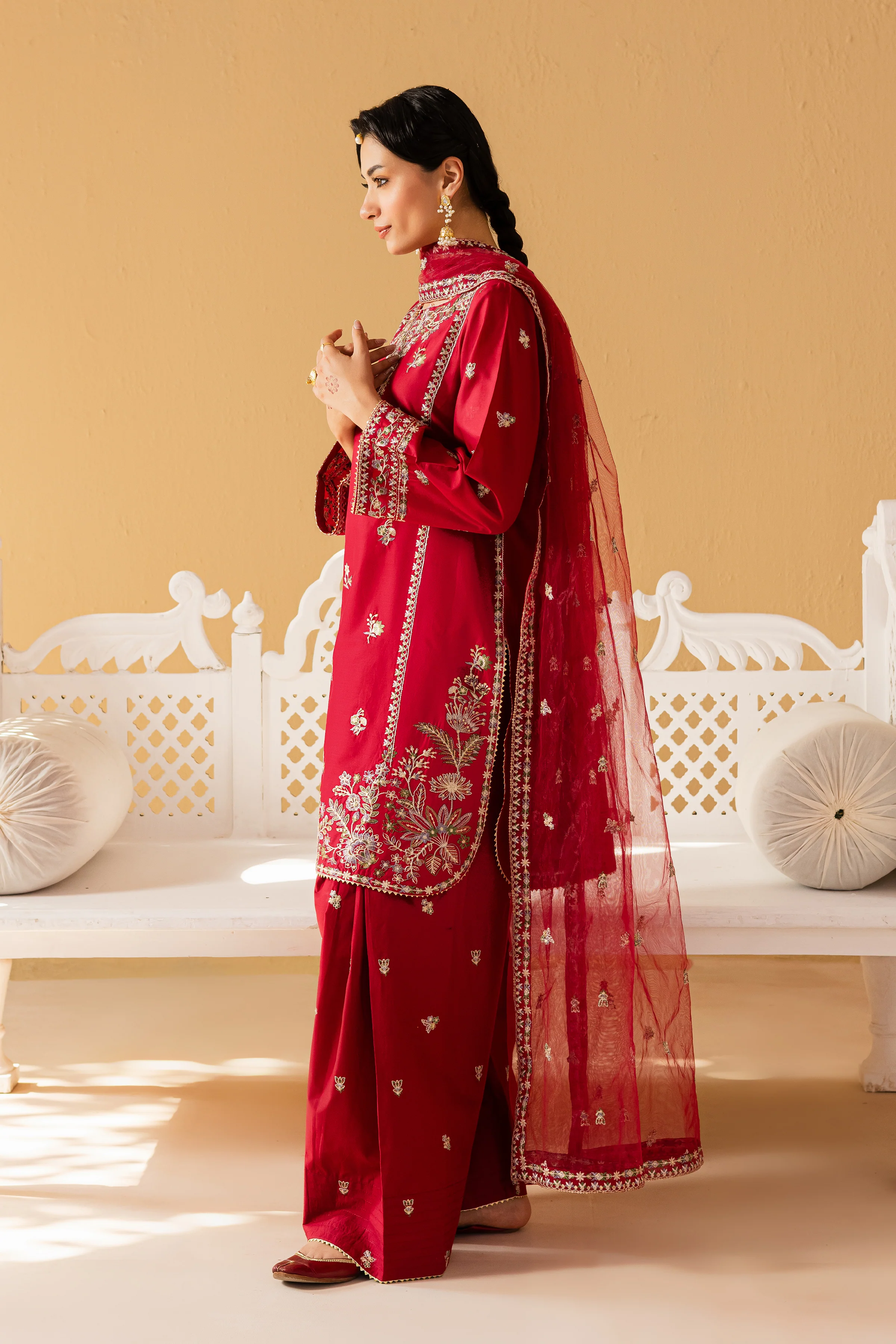 Sea Red 3Pc - Festive Eid Pret - Image 4