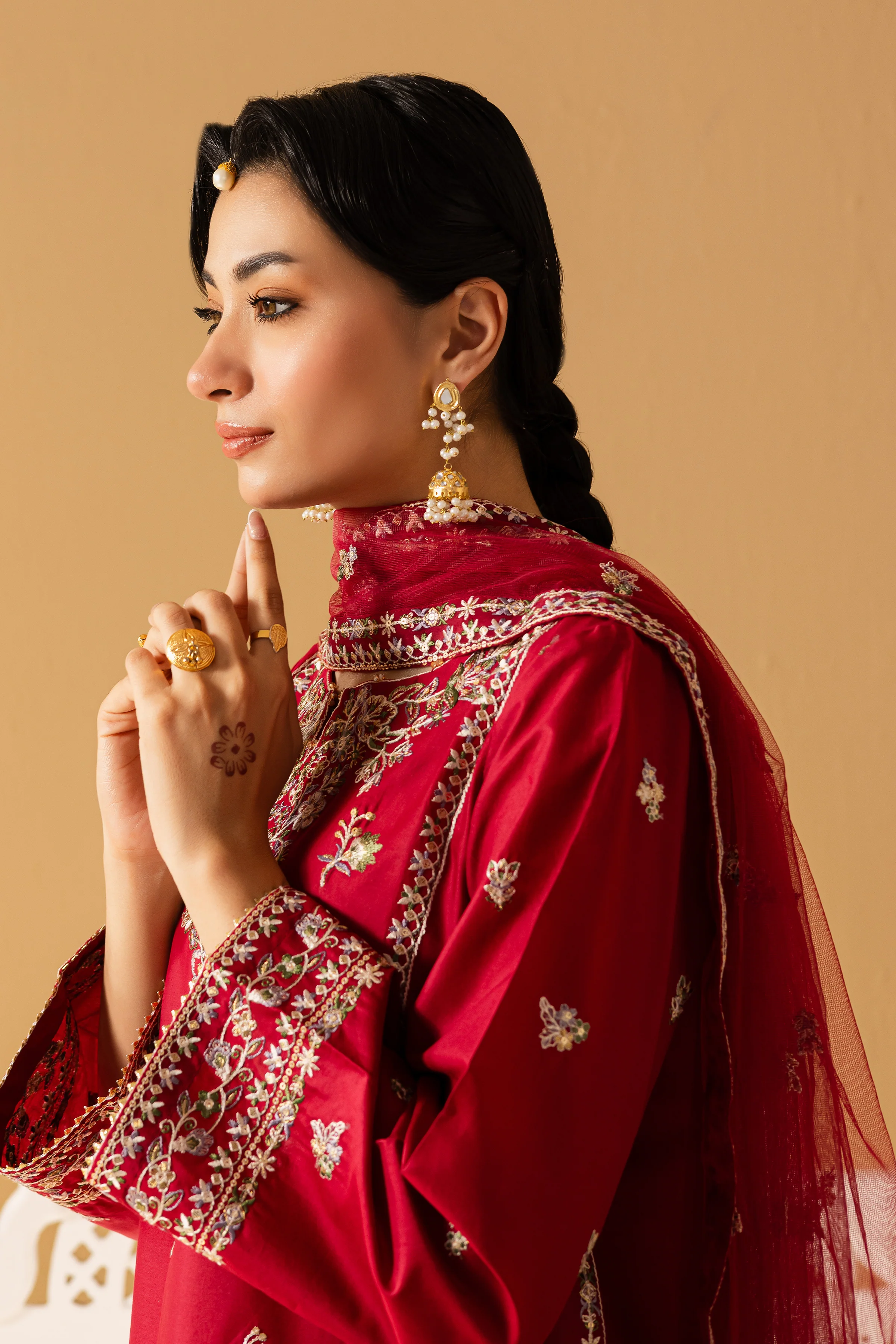 Sea Red 3Pc - Festive Eid Pret - Image 5